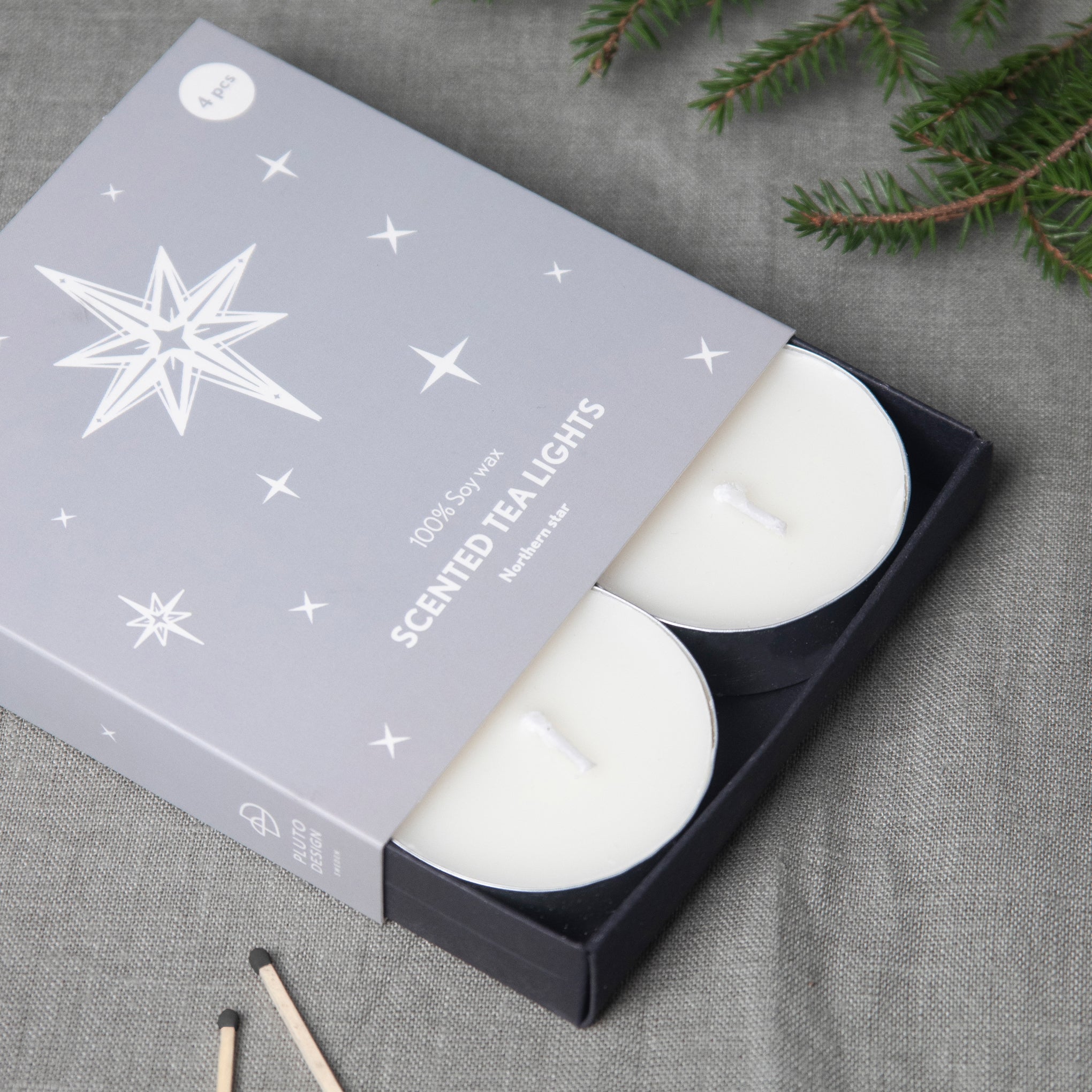 Scented Tea Light Candles - Set of 4 - Vanilla & White Musk - Image 2