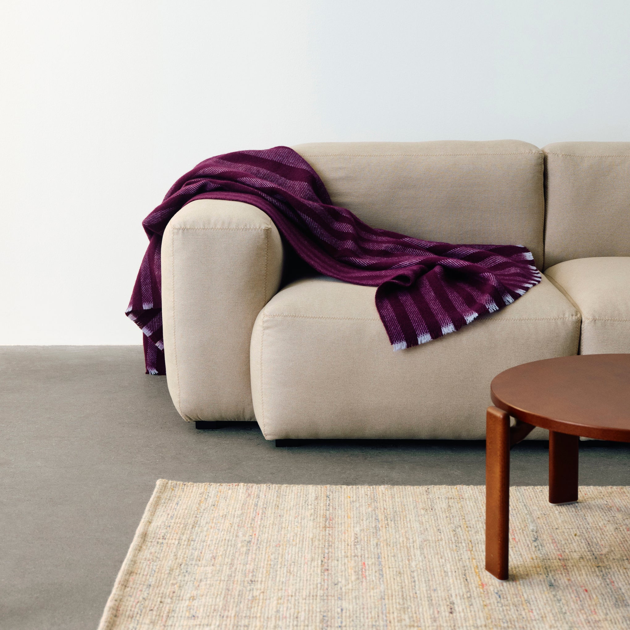 HAY Duo Striped Wool Throw - Sky Blue - Image 2