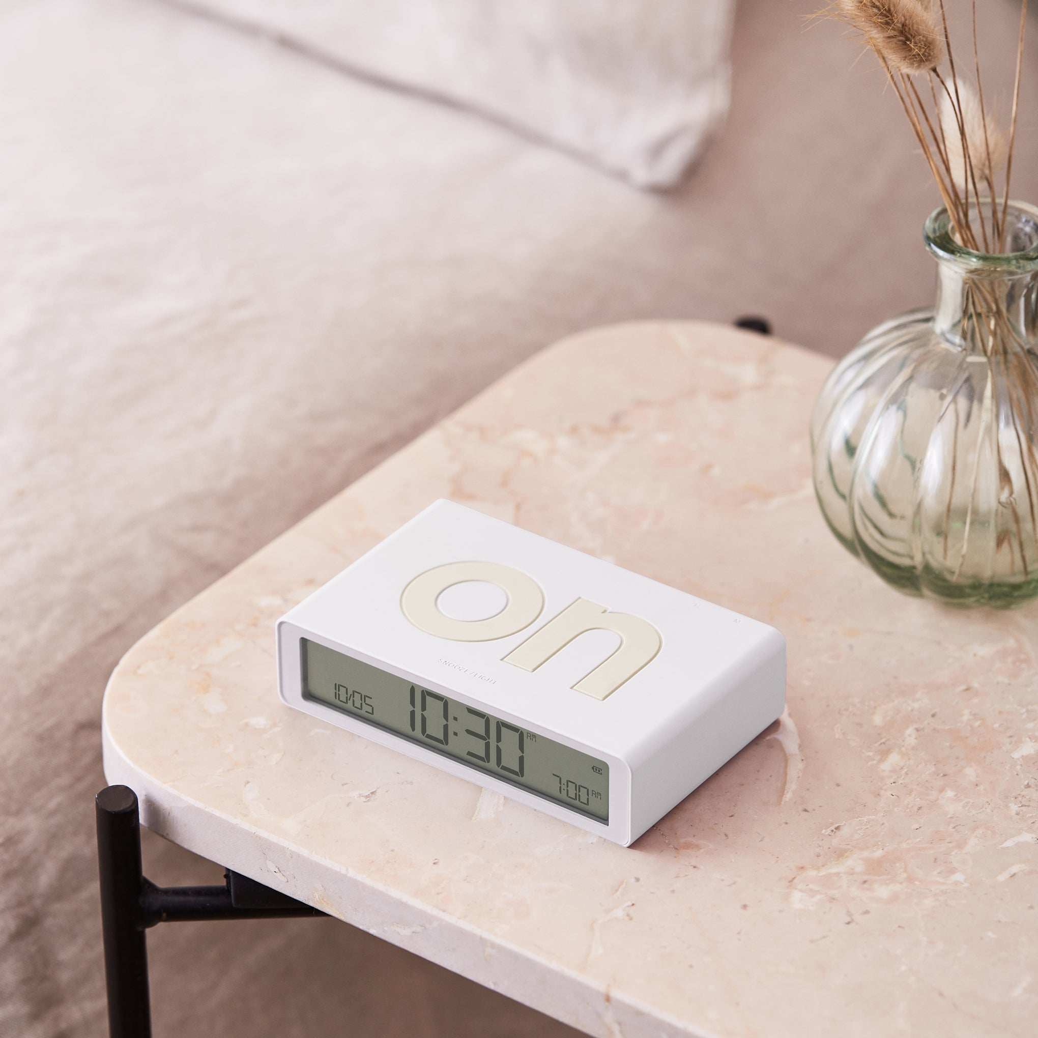 Lexon Flip Rechargeable Alarm Clock - White - Image 7