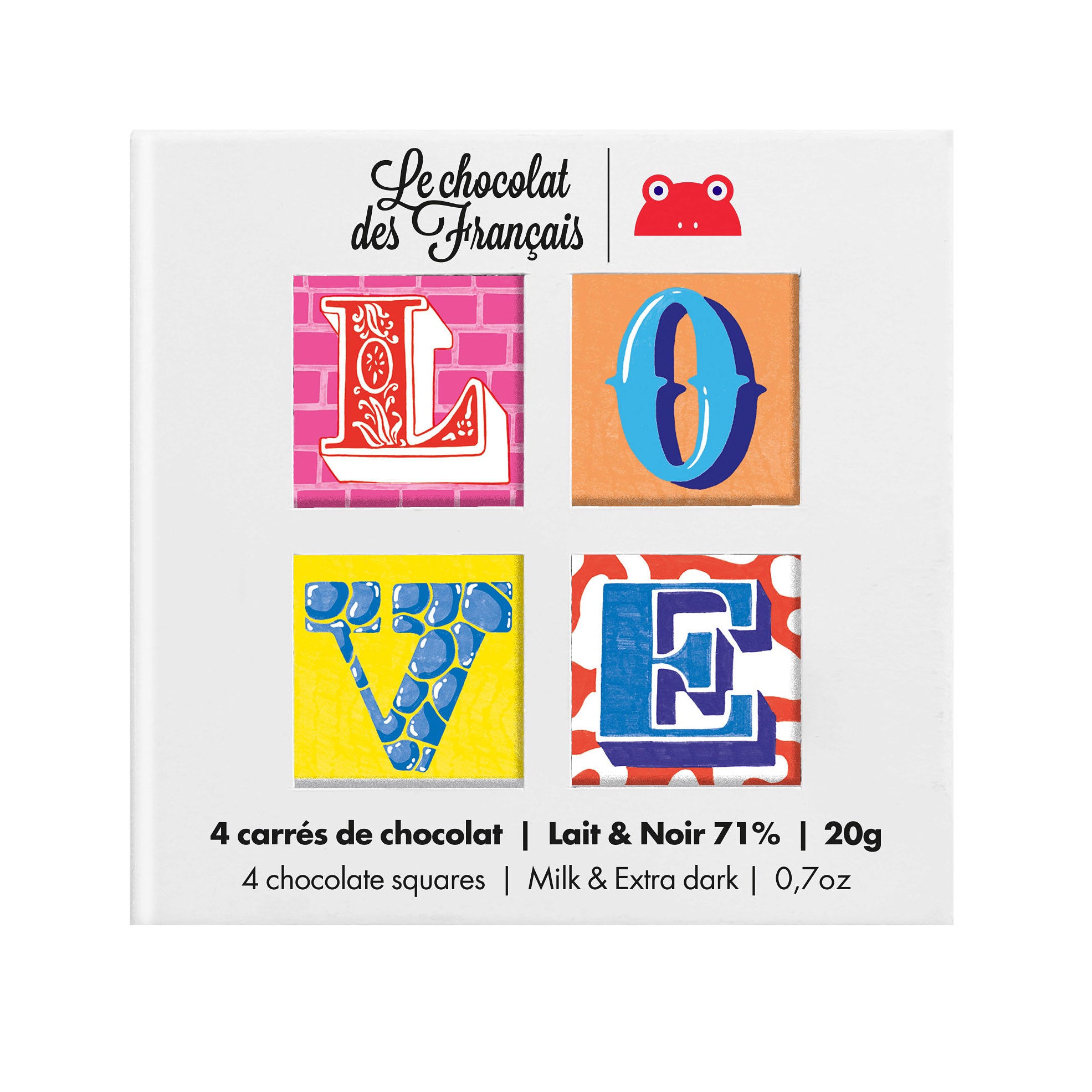 Le chocolat des Français Chocolate Love Box - 4 Pieces