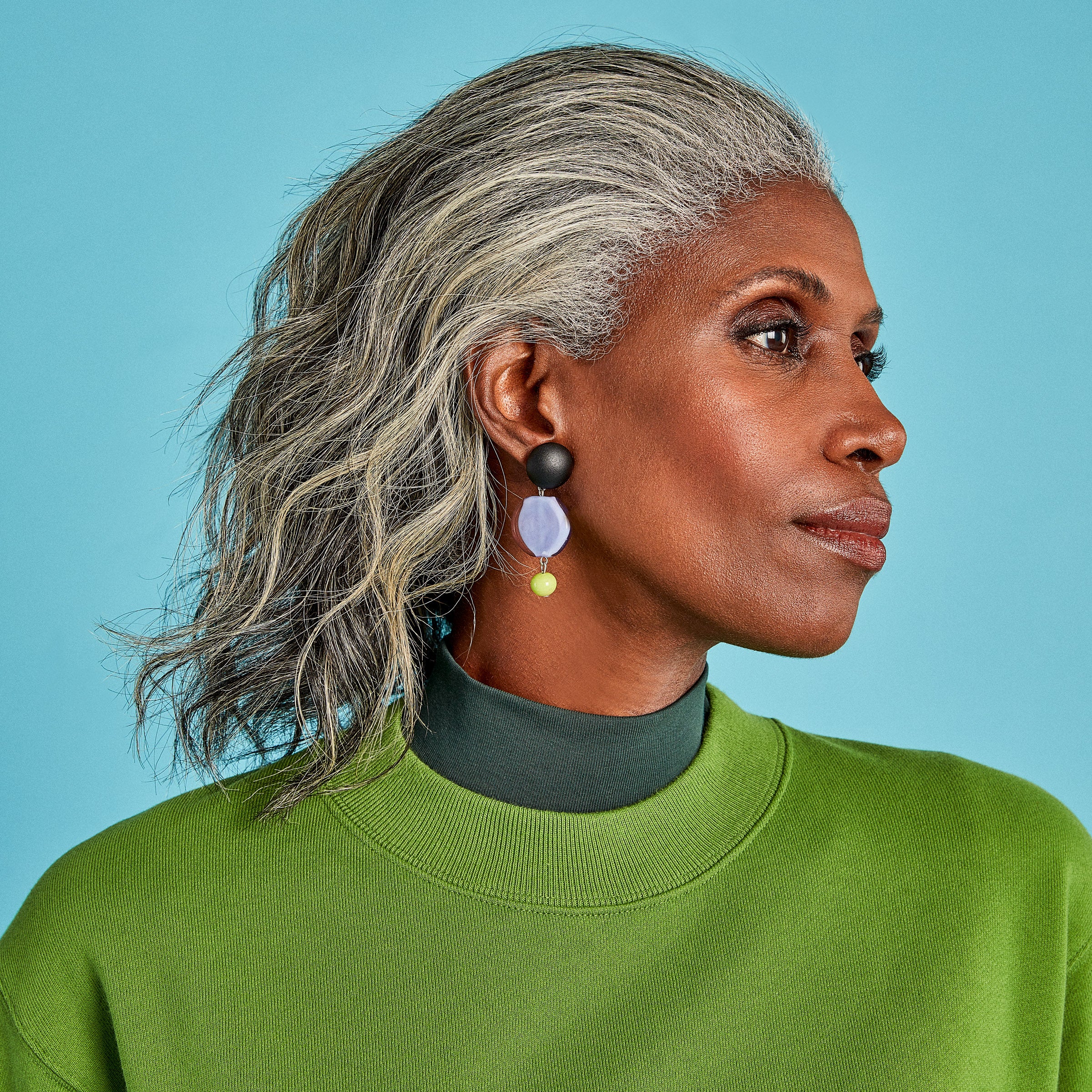 Murano Drop Earrings - Lavender - Image 4