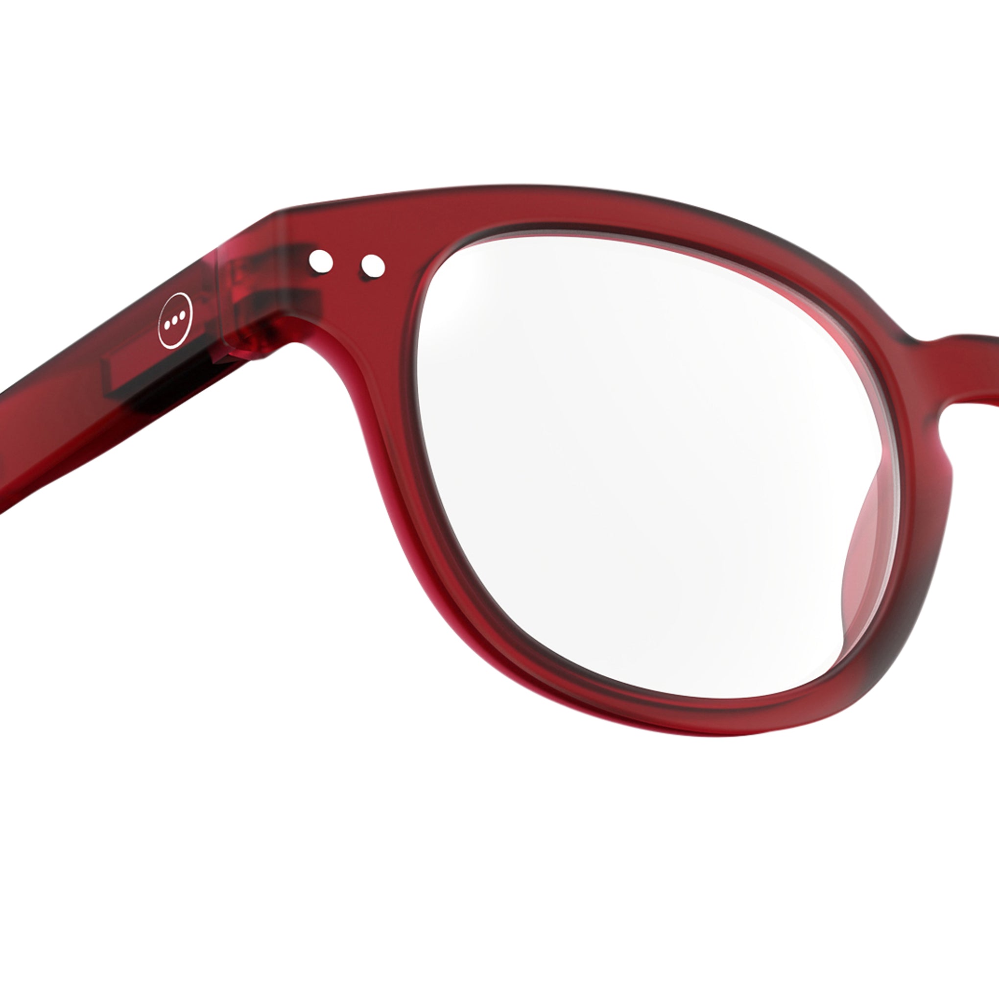 IZIPIZI Rounded-Edge Square Reading Glasses #C - Cherry Red - Image 3
