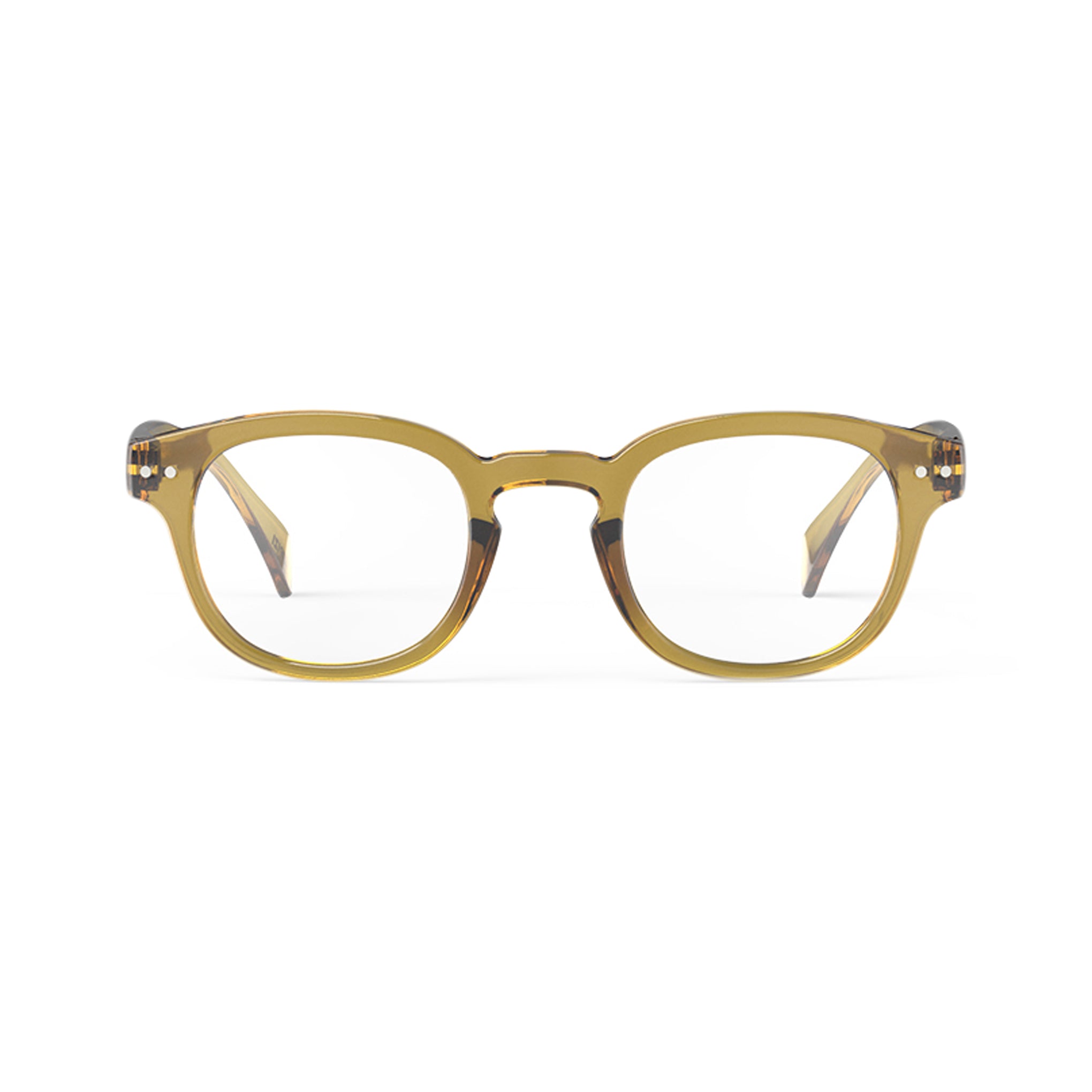 IZIPIZI Rounded-Edge Square Reading Glasses #C - Golden Green