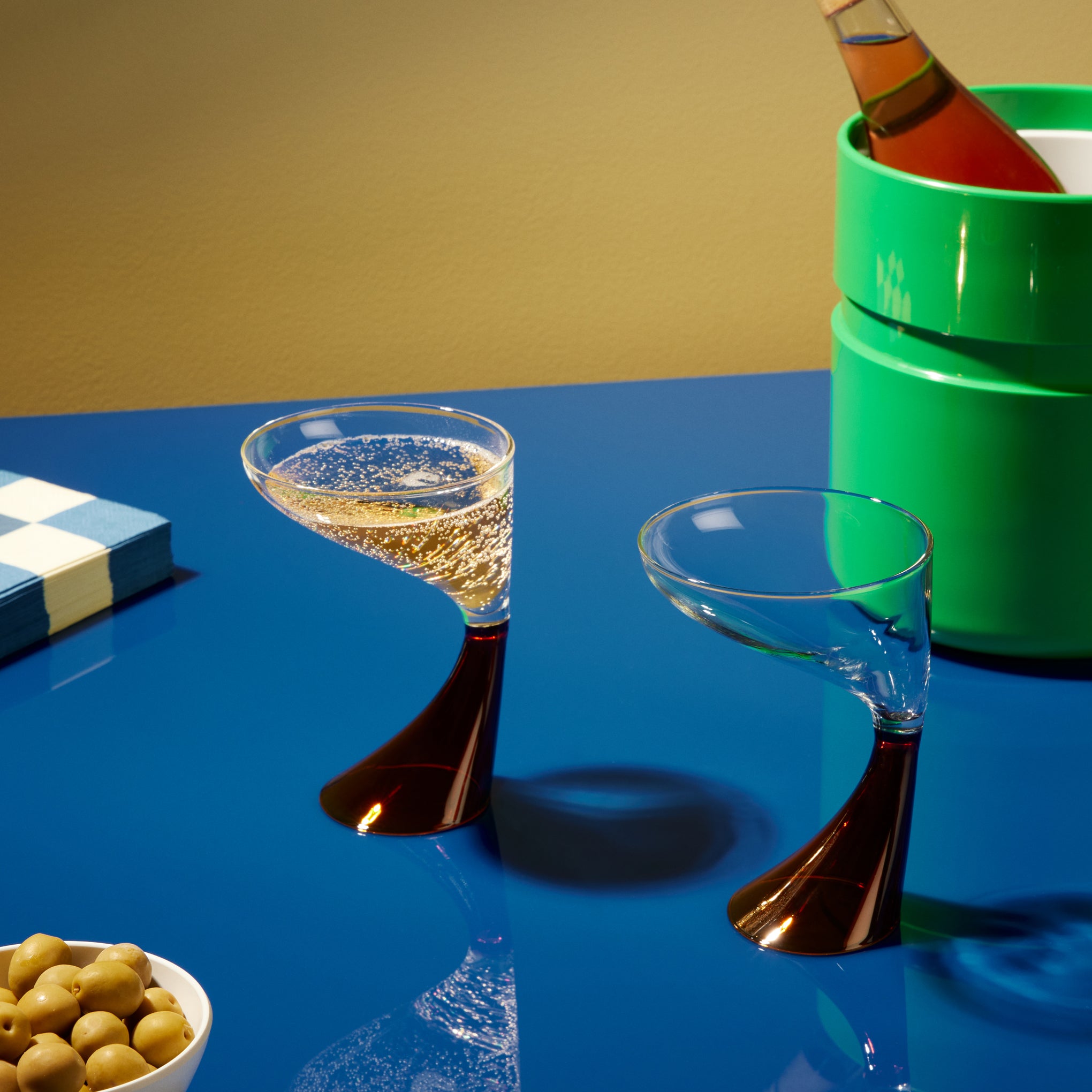 Arch Cocktail Glasses - Set of 2 - Amber - Image 2