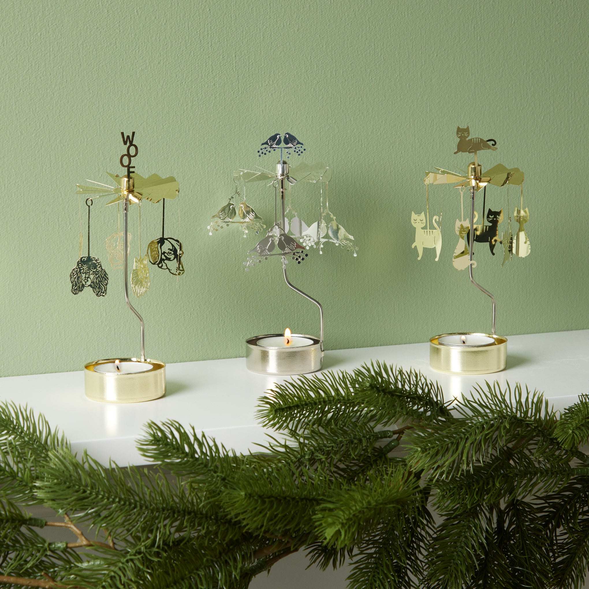 Rotary Cat Family Tea Light Candle Holder - Image 5