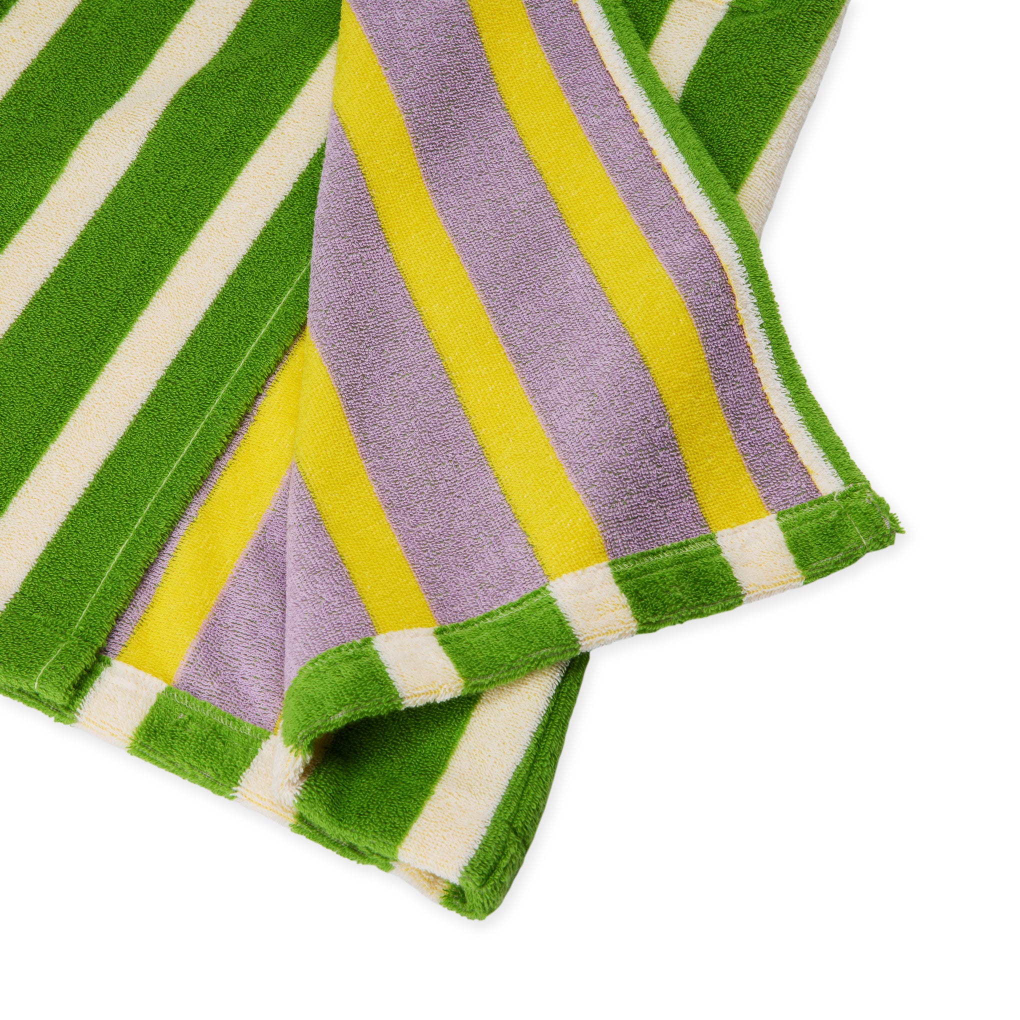 Dusen Dusen Striped Bathrobe - Green/ Lavender - Image 3