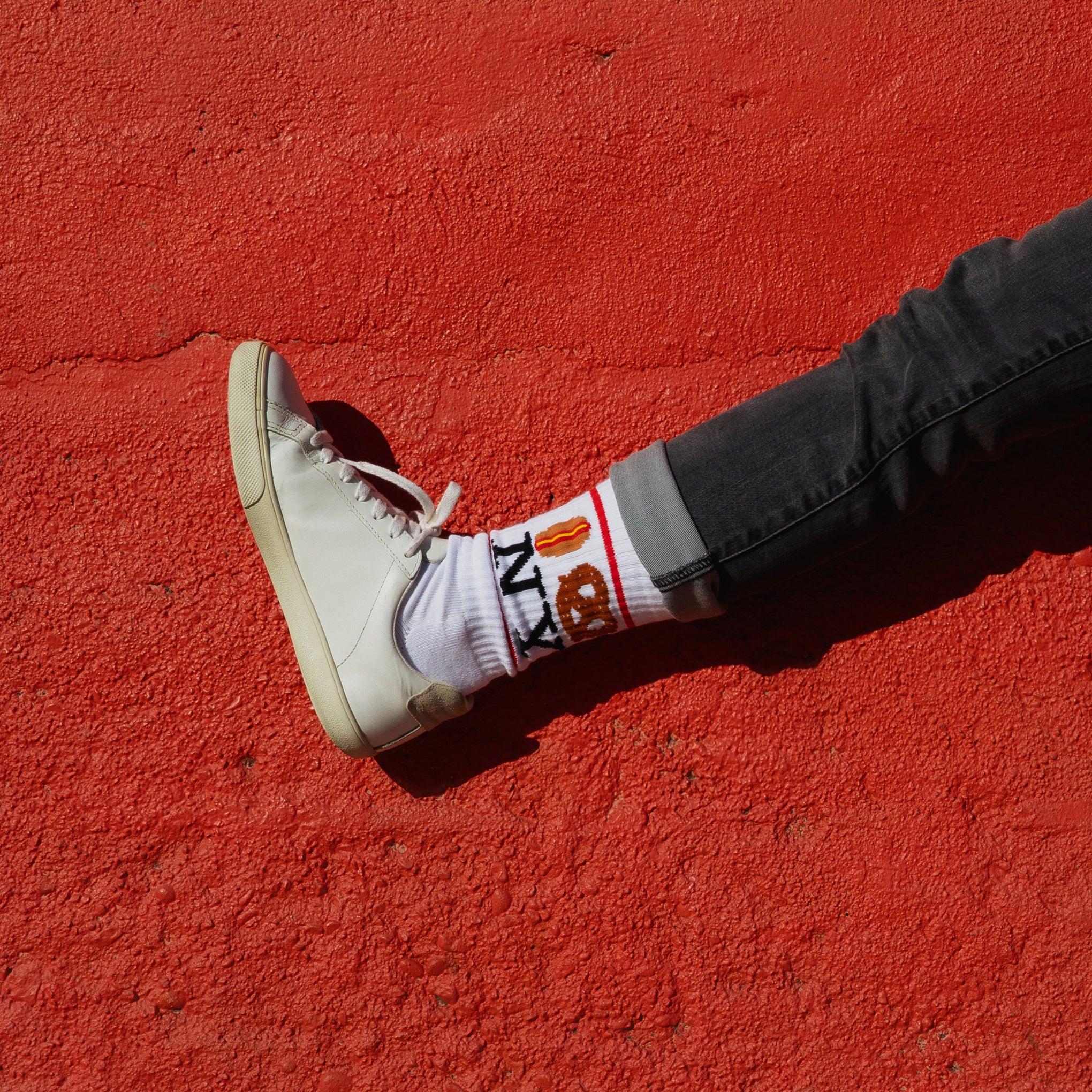 NYC Food Icons Socks - Red - Image 4