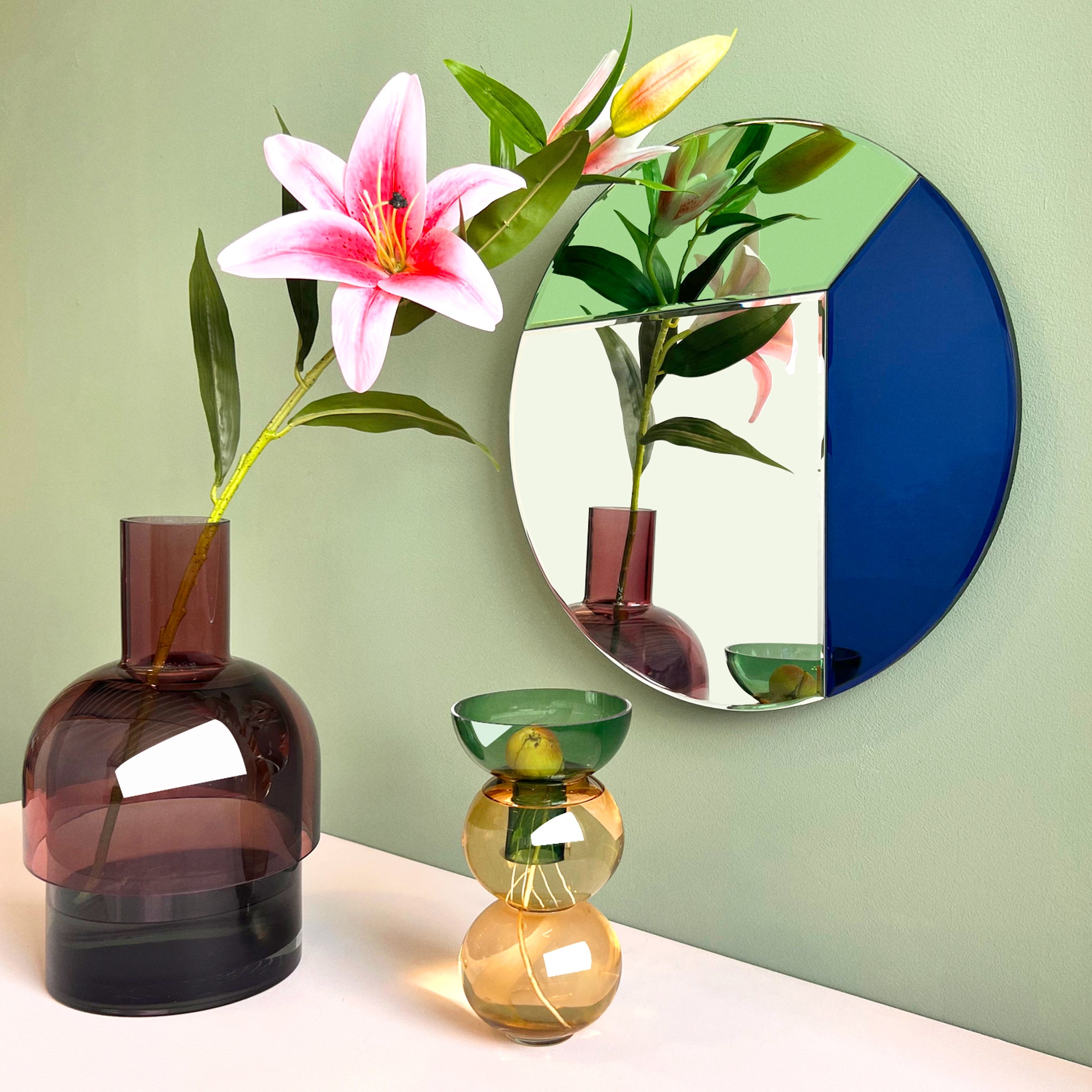 Round Mosaic Mirror - Blue/ Green - Image 4