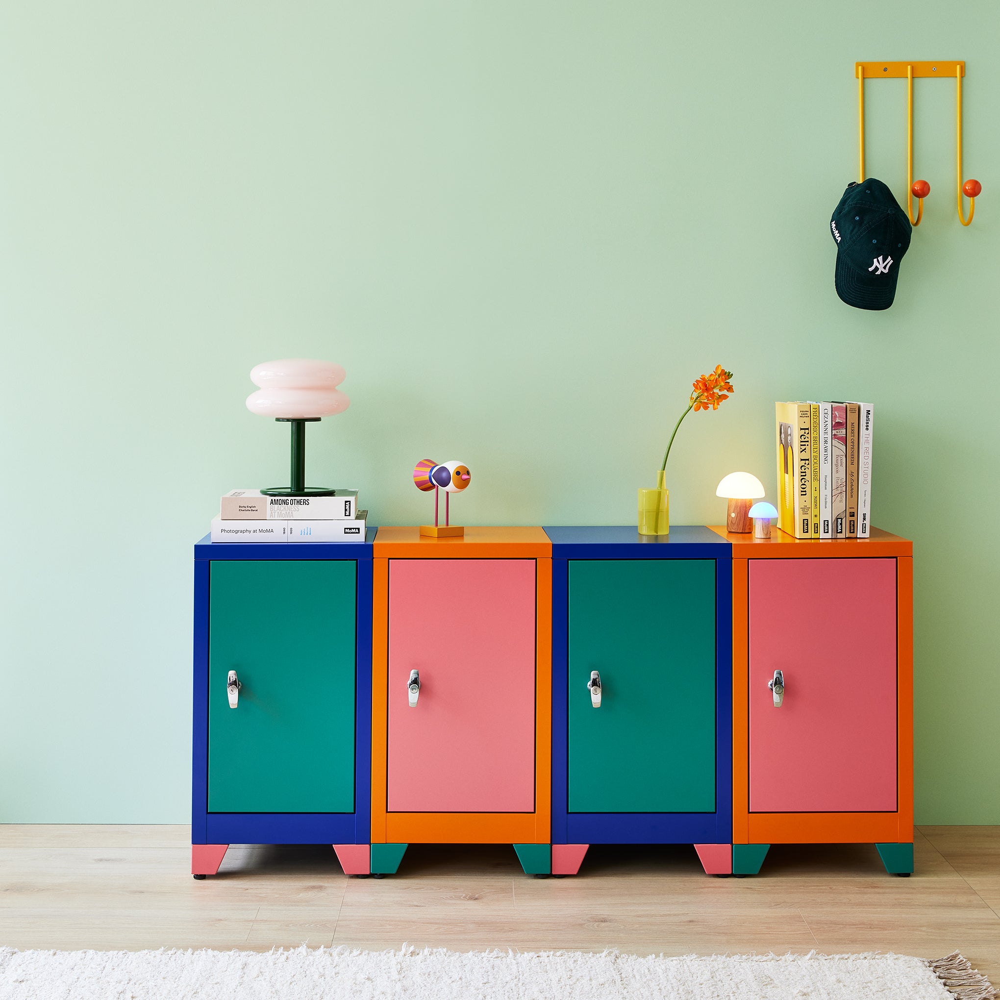 Metal Locker & Side Table - Pink - Image 7