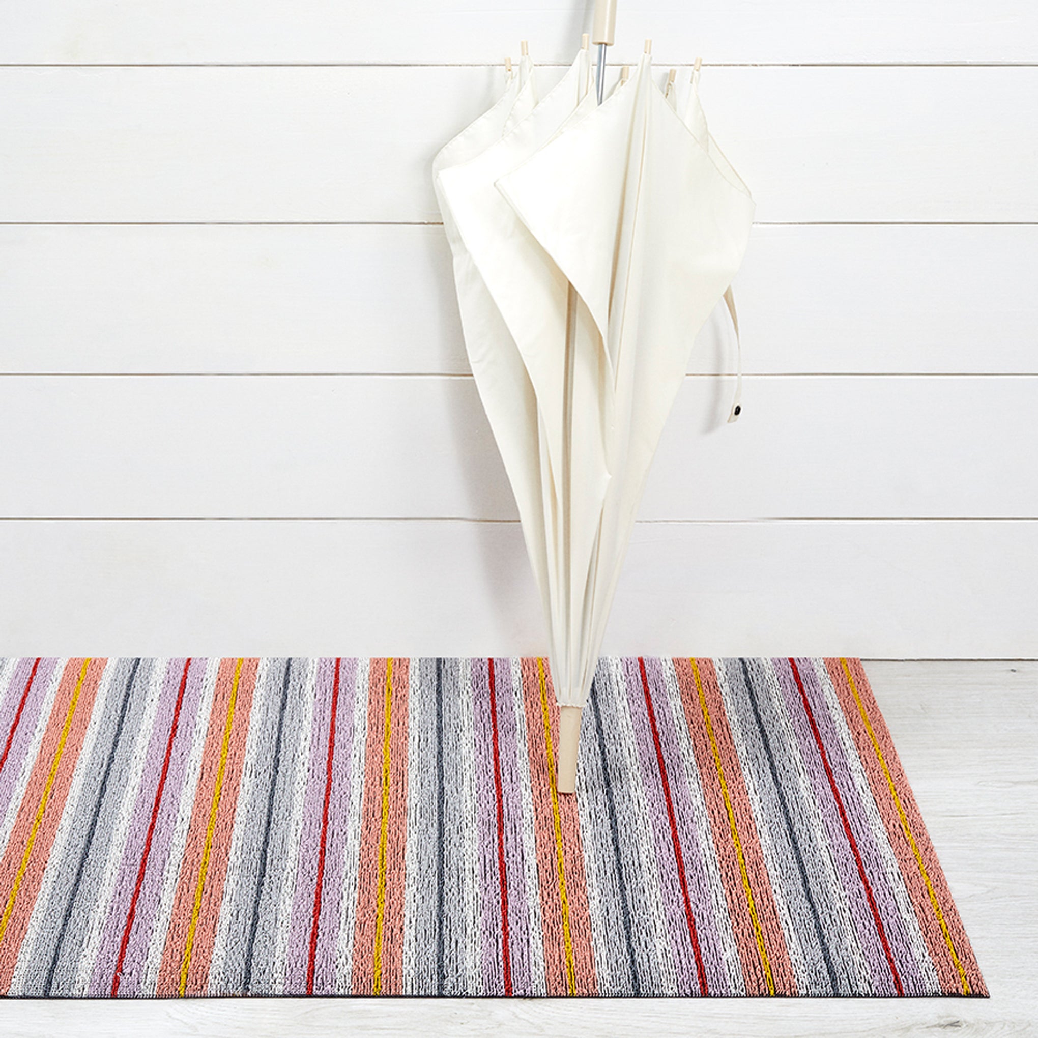 Chilewich Ribbon Stripe Shag Floor Mat - Bon Bon - Image 3