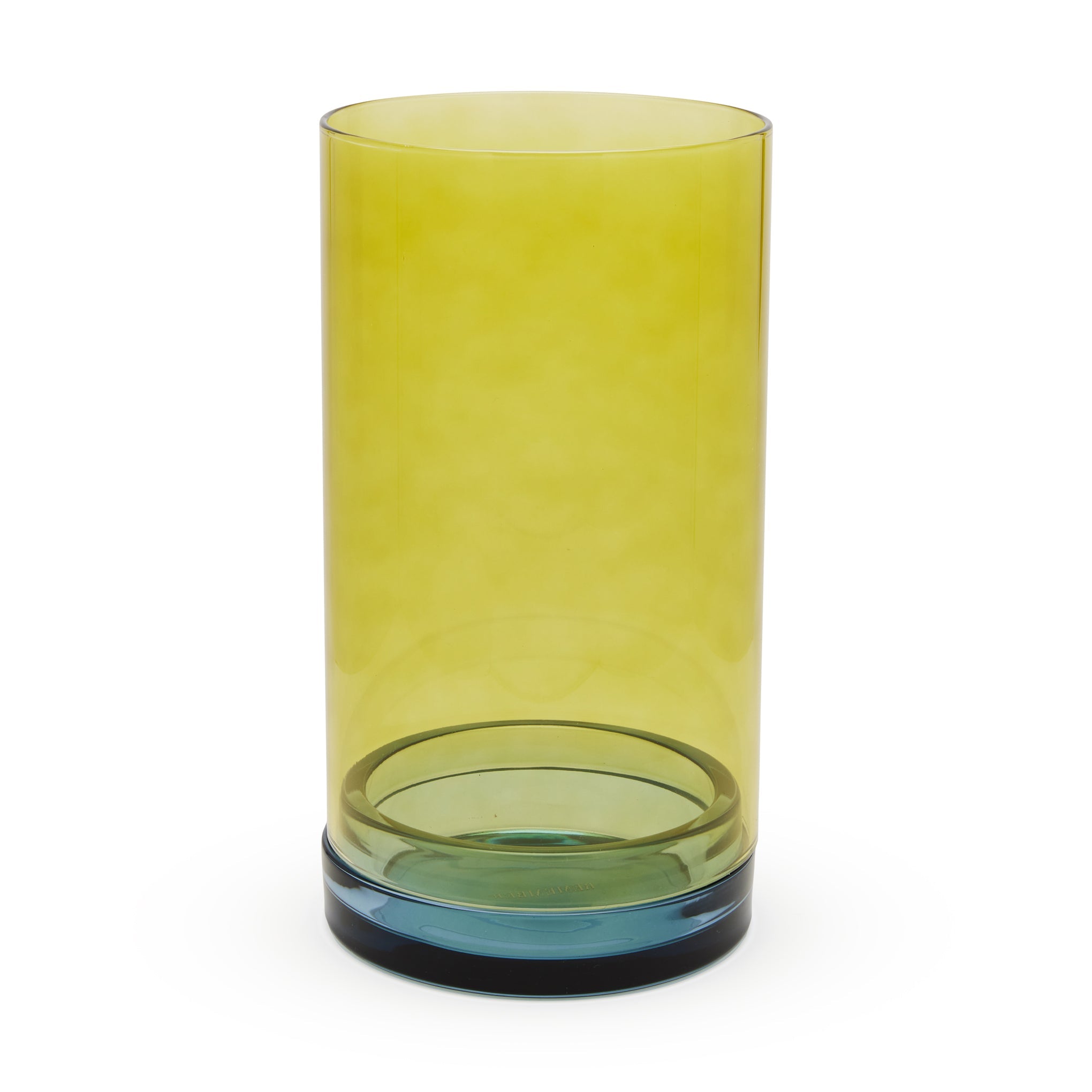 Glass Hurricane Lantern Candle Holder - Lime/ Blue - Image 3