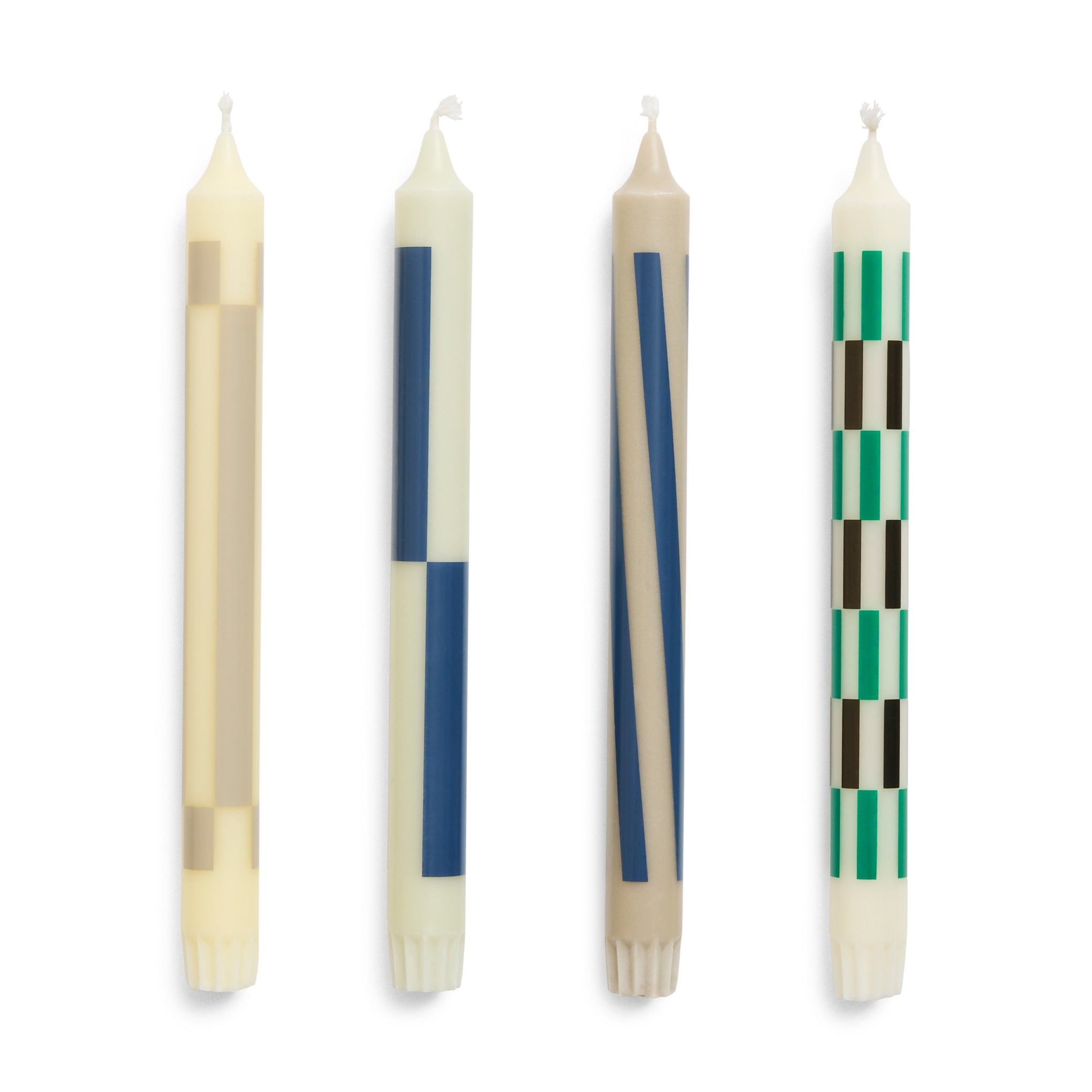 HAY Pattern Taper Candle - Cream/ Dark - Image 2