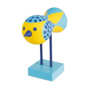 Lisa Larson Wooden Bird Object - Blue Base