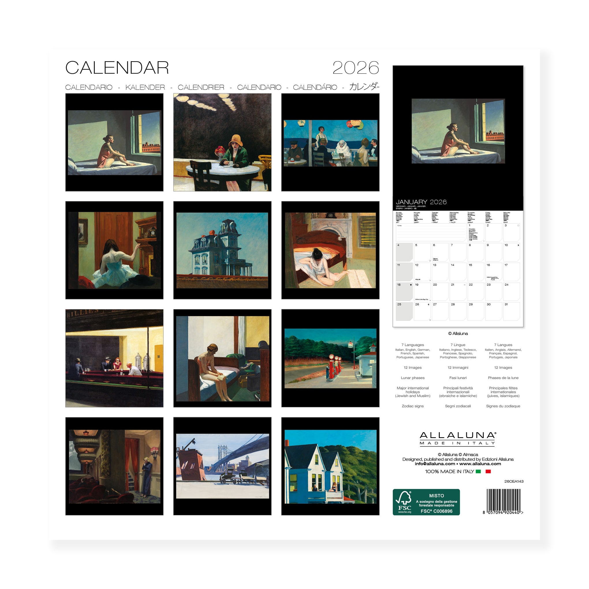 2026 Edward Hopper Wall Calendar - Image 2