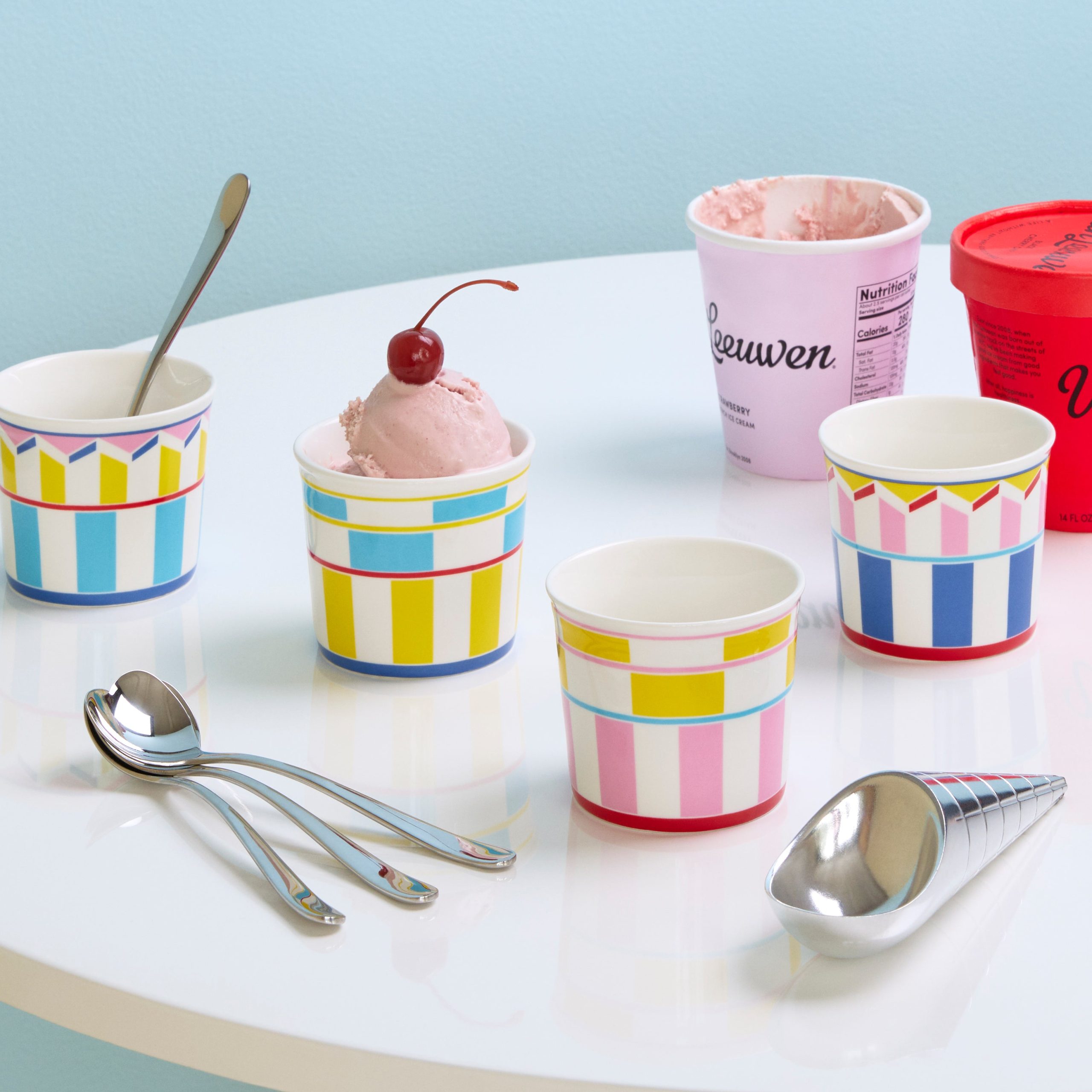 Geocromia Porcelain Dinnerware - Ice Cream Bowl Set of 4 - Image 4