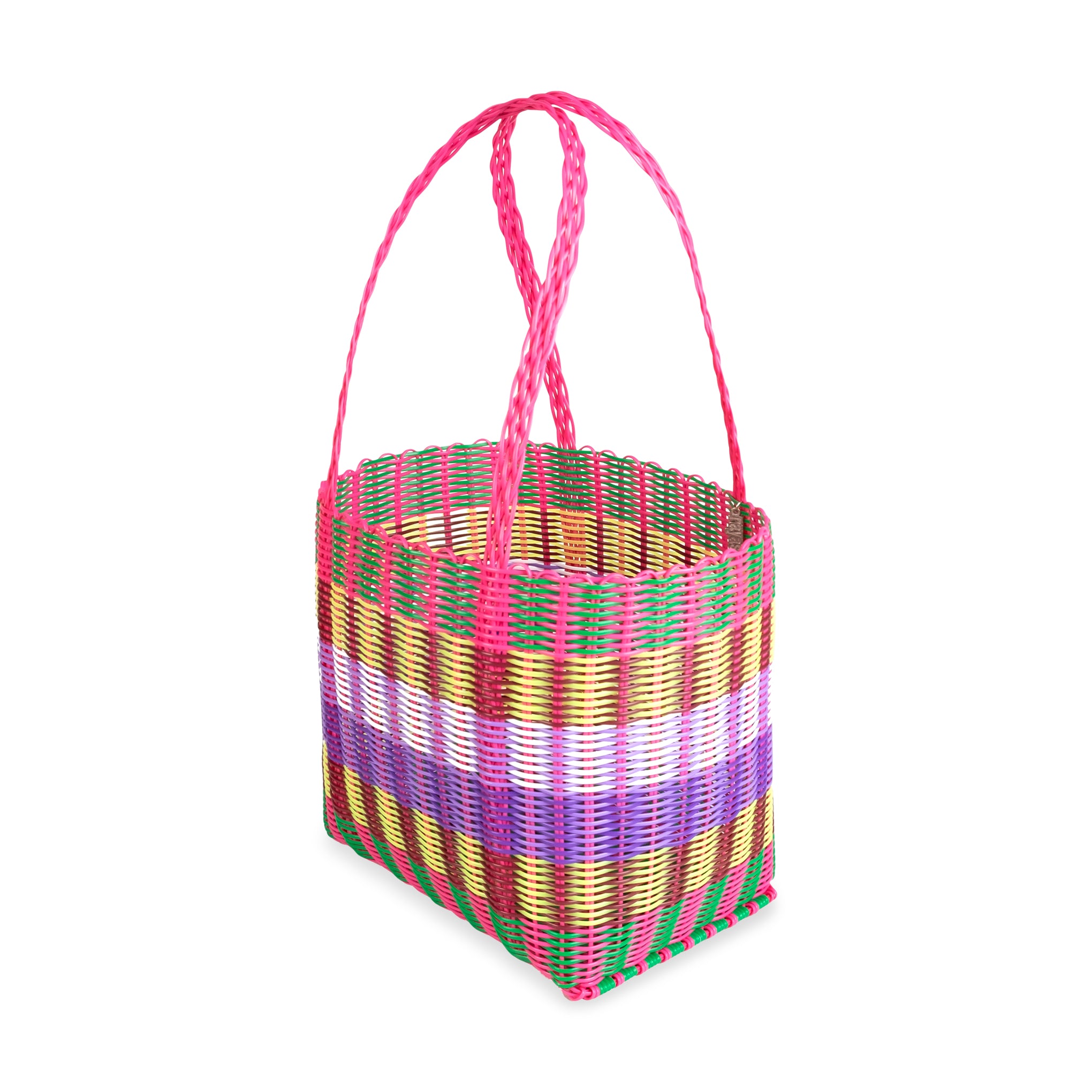 Rayas Multi-Colored Recycled Plastic Basket Bag - Loco Rosa - Image 5