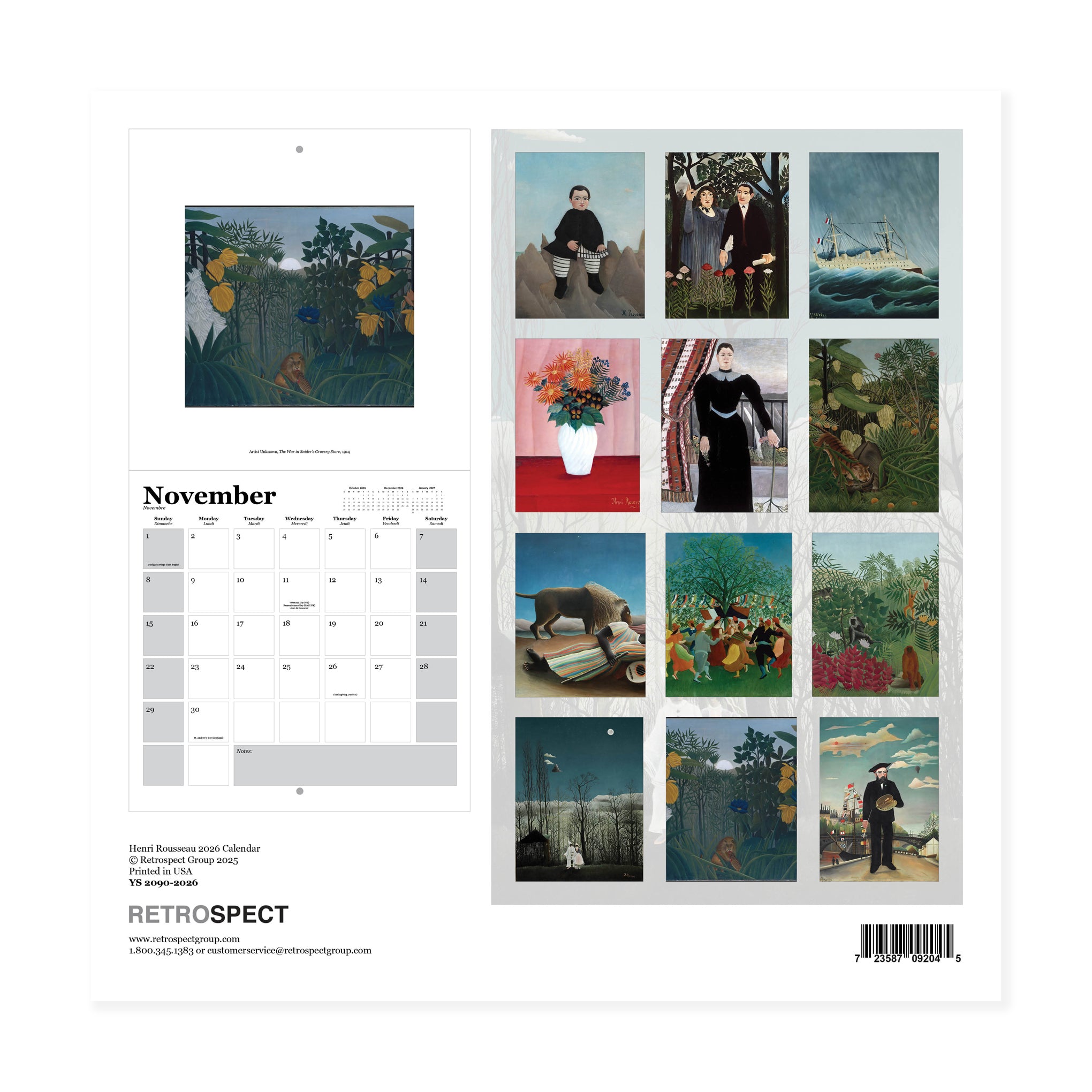 2026 Henri Rousseau Wall Calendar - Image 2