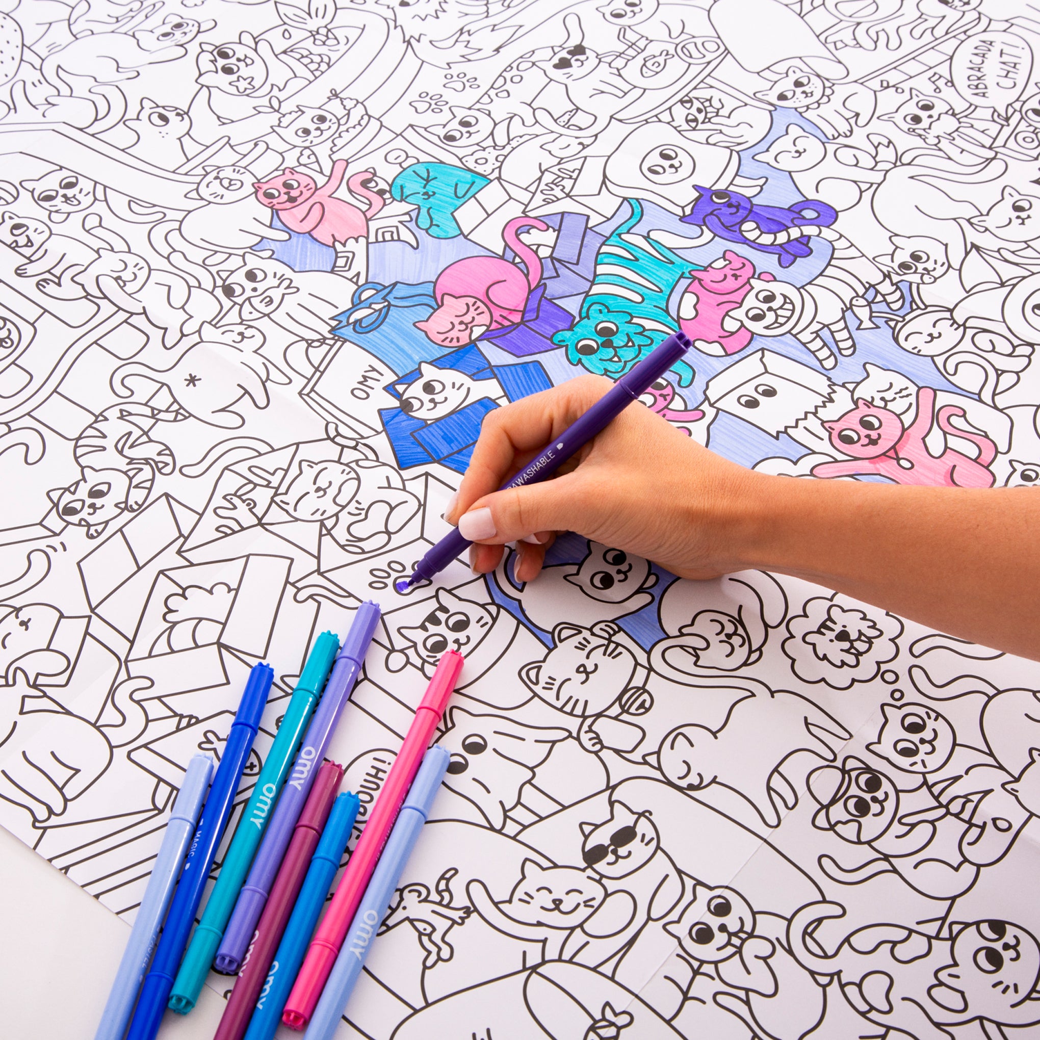 OMY Kitty Giant Coloring Poster - Image 3