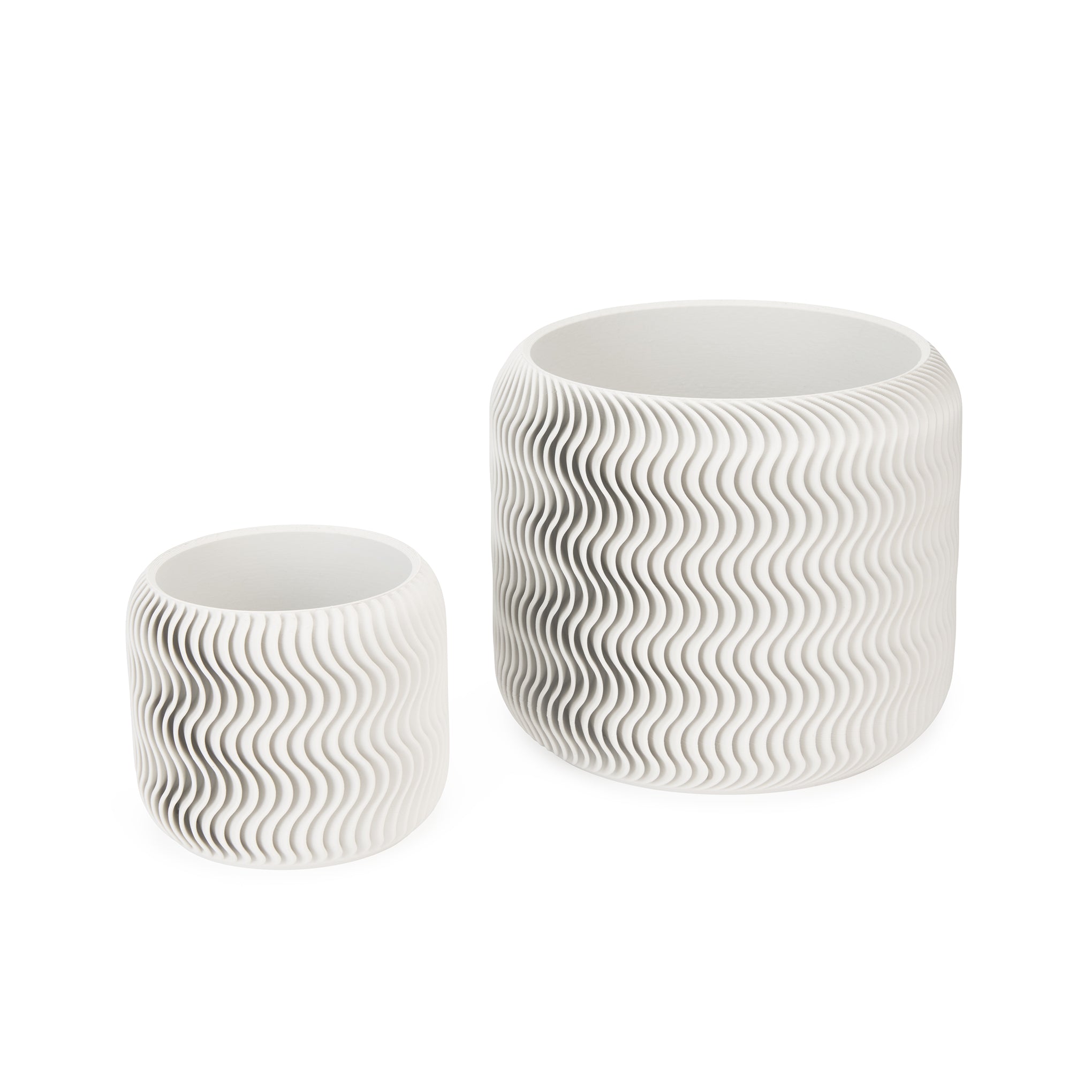 Wavy Pine 3D-Printed Planter - White - Image 7