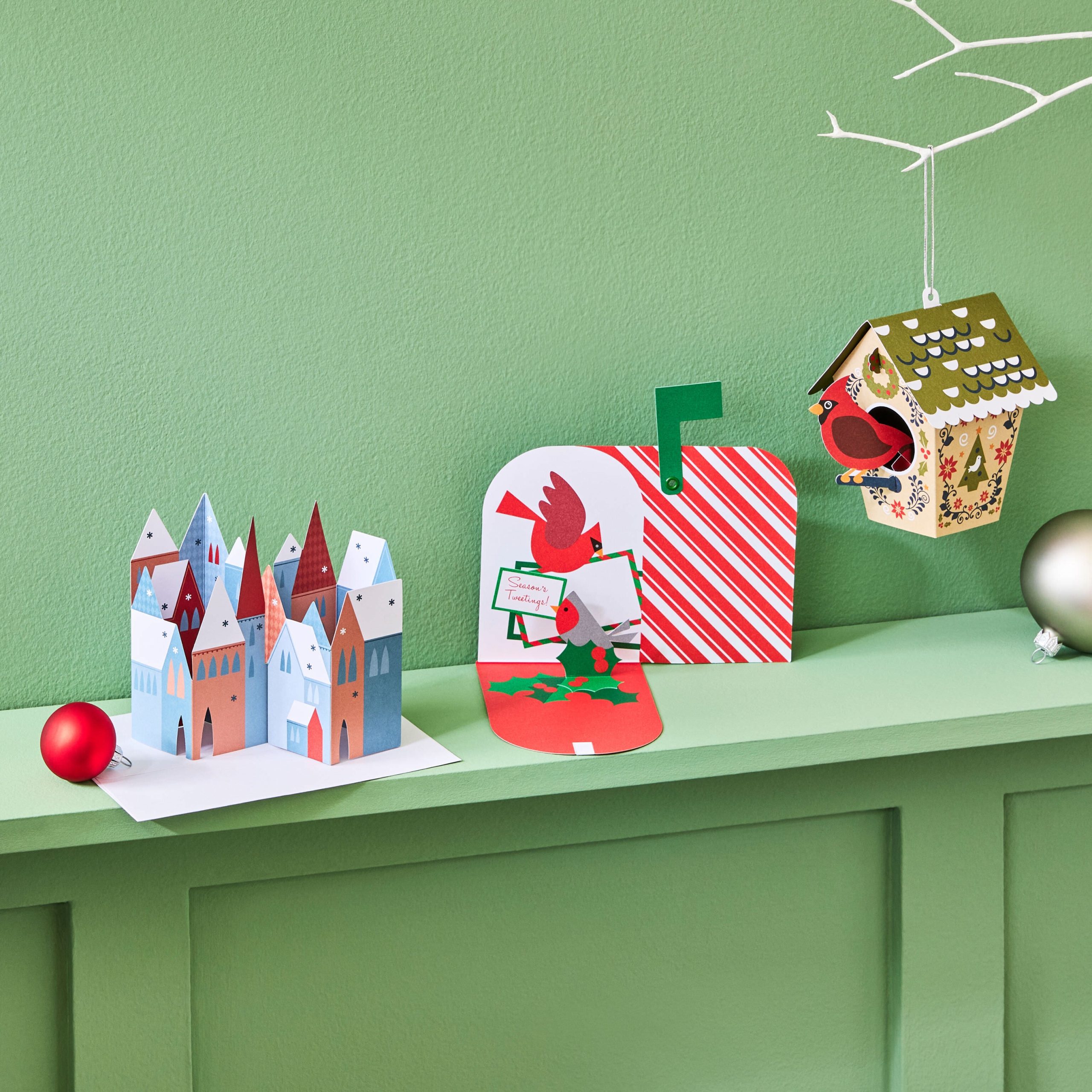 Nordic Birdhouse Holiday Pop-Up Cards - Set of 8 - Image 2