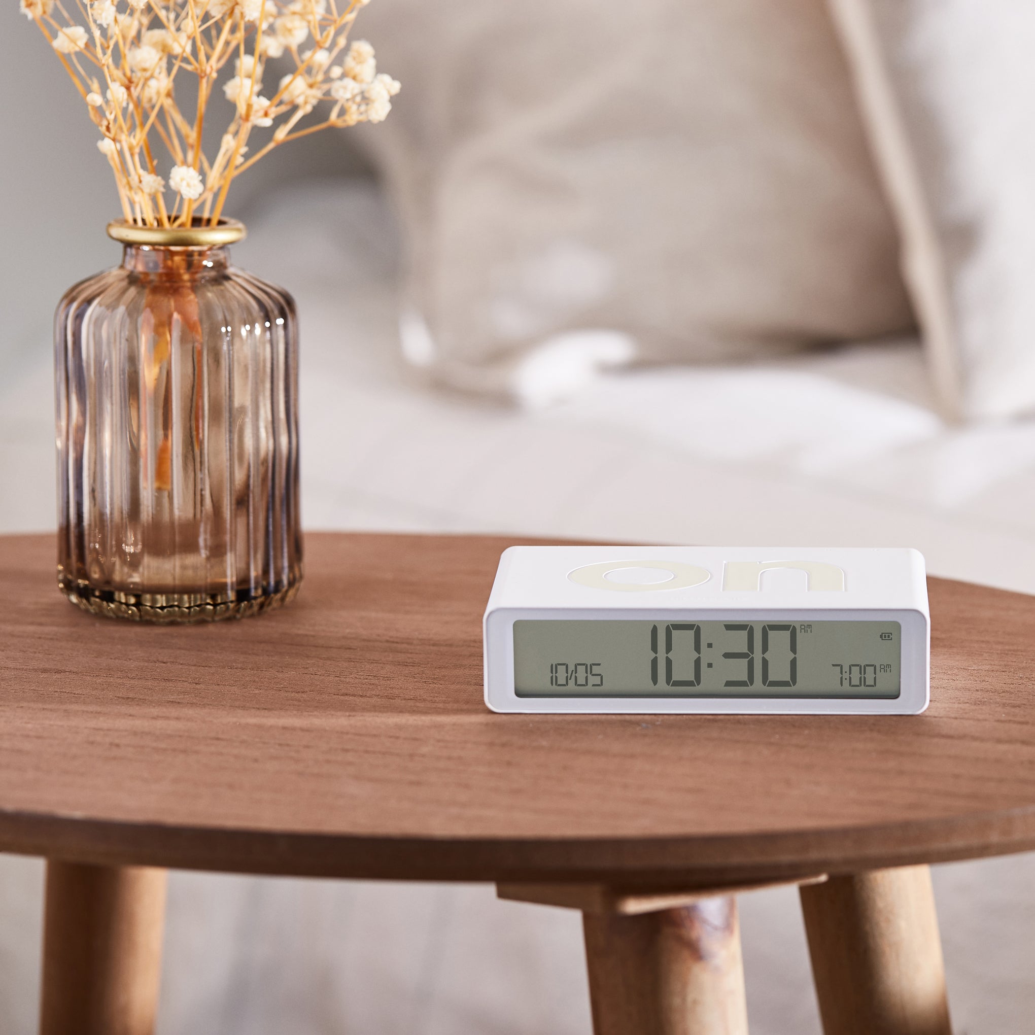 Lexon Flip Rechargeable Alarm Clock - White - Image 2