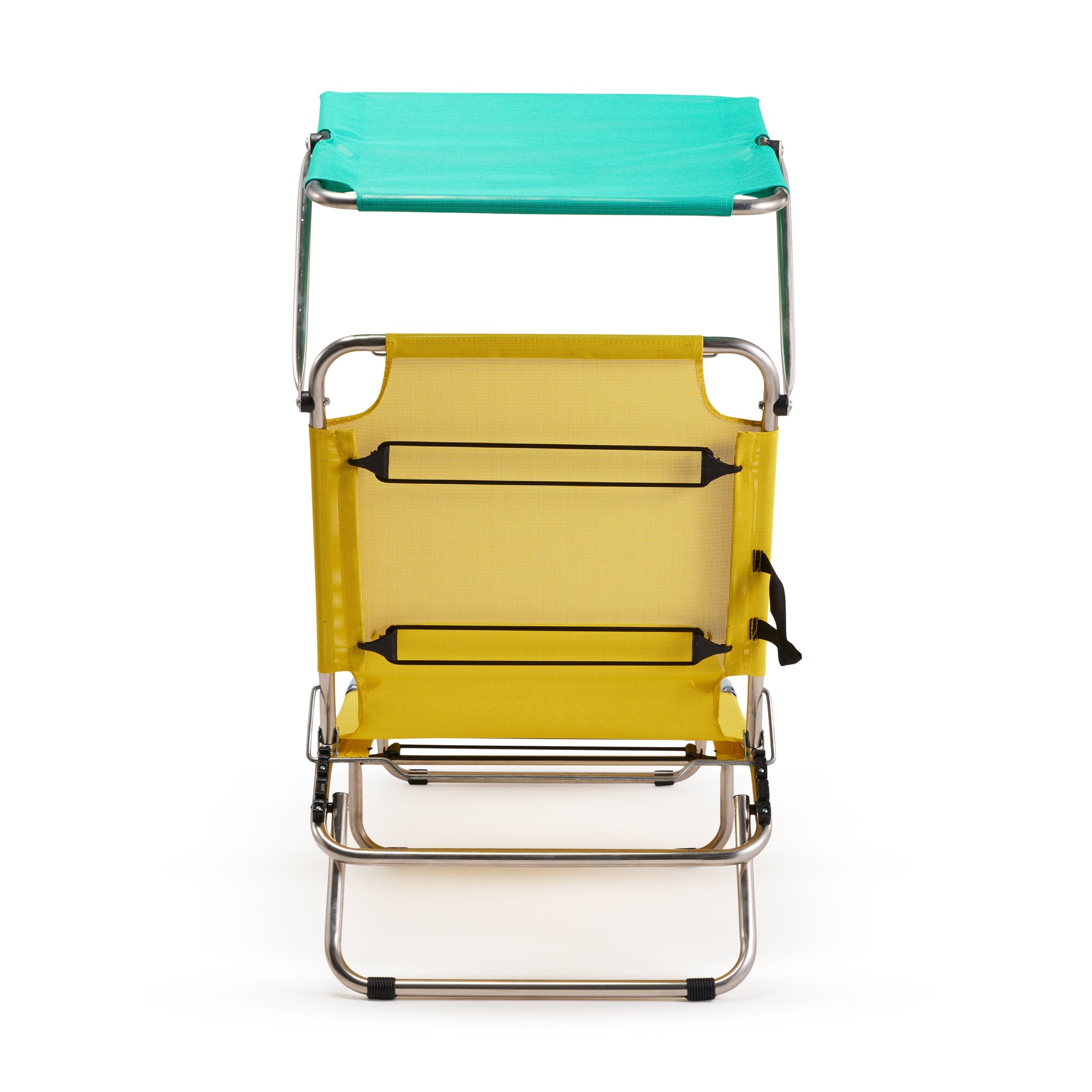 Amigo Outdoor Lounge Chair with Sun Shield - Yellow/ Teal - Image 5