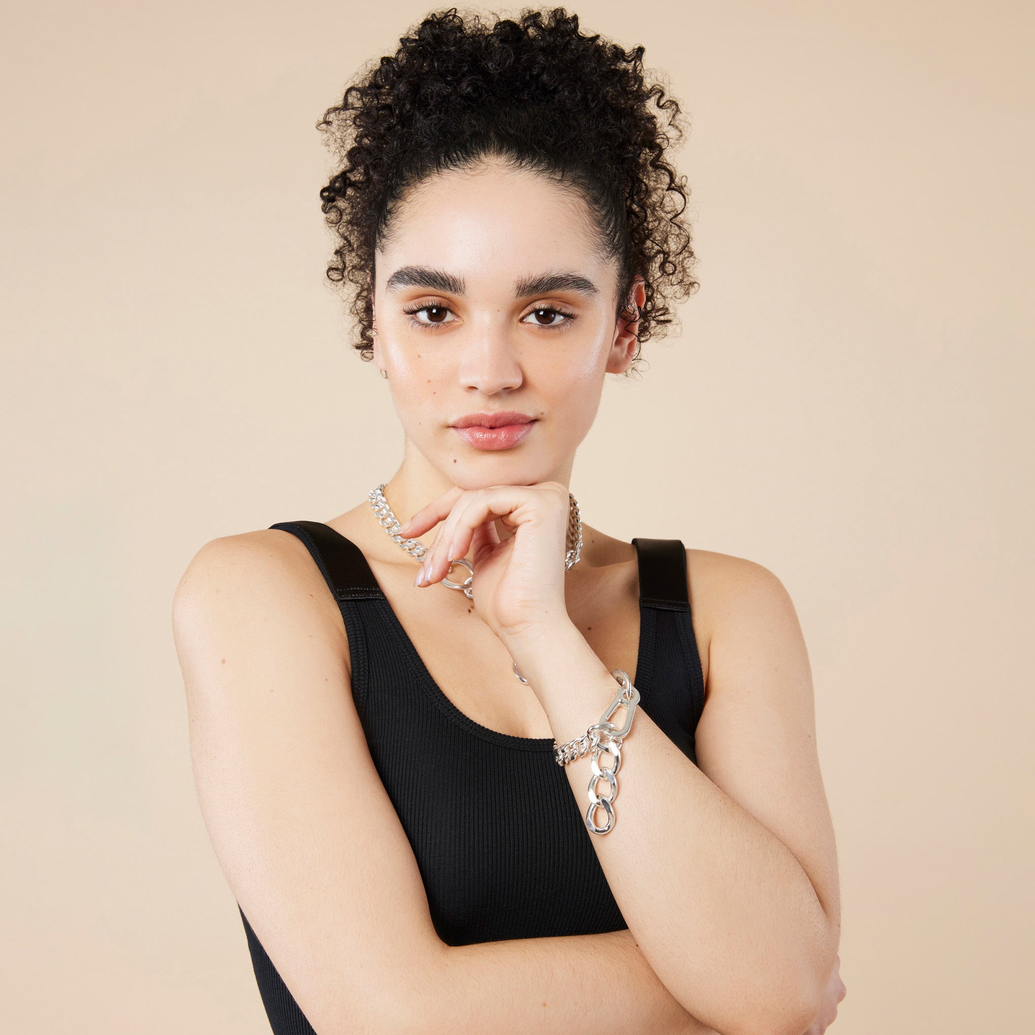 Martine Ali Silver Luc Curb Chain Bracelet - Image 4