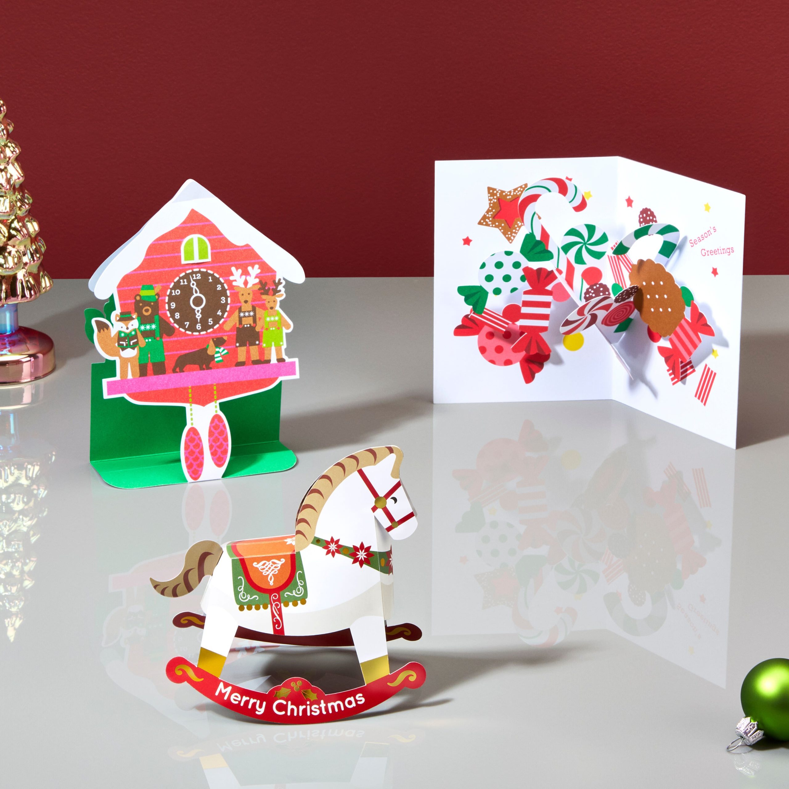 Holiday Cuckoo Clock Pop-Up Cards - Set of 8 - Image 2