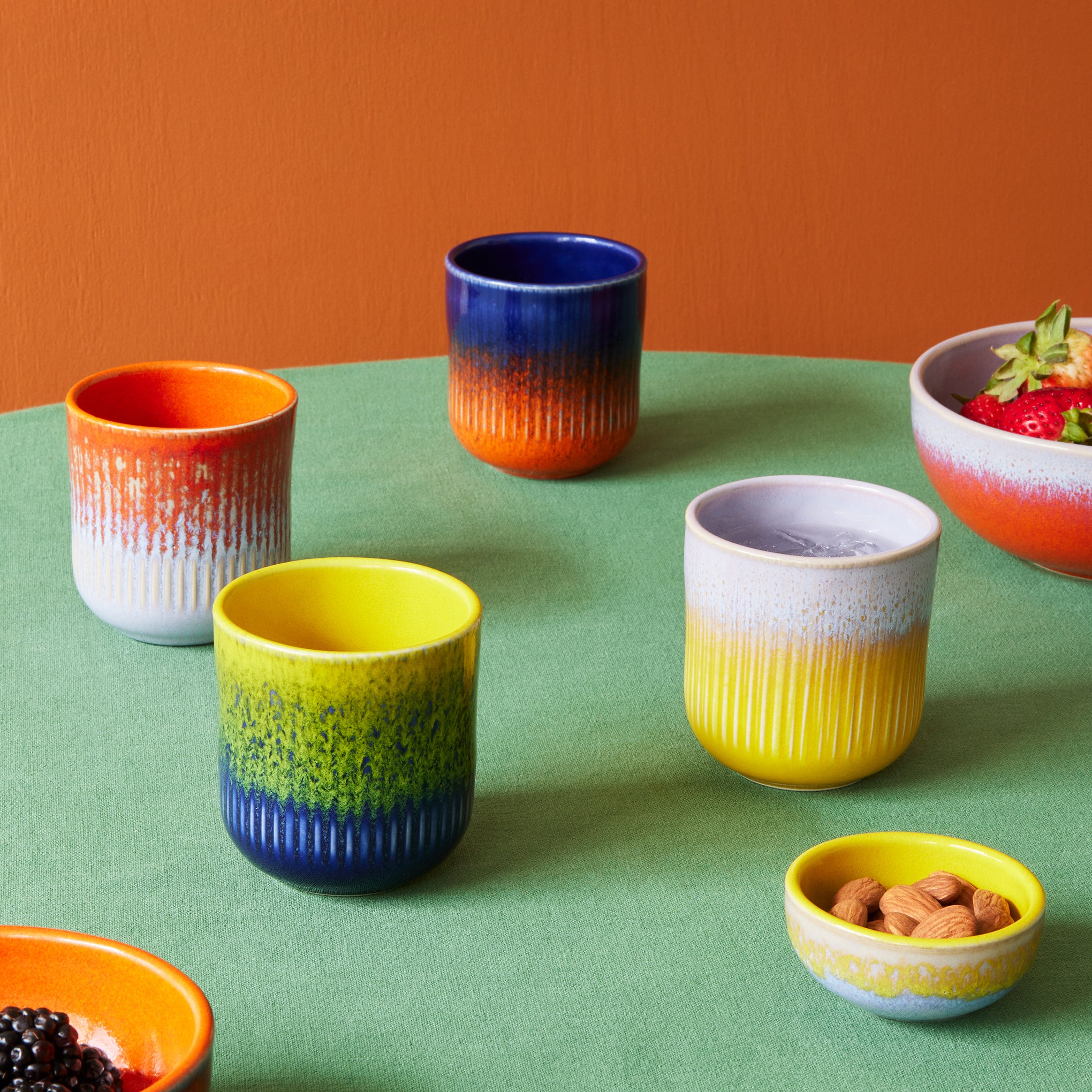 Portuguese Glazed Ceramic Tumblers - Set of 4 - Image 2