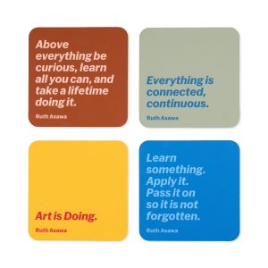 Ruth Asawa Recycled Leather Quote Coasters - Set of 4