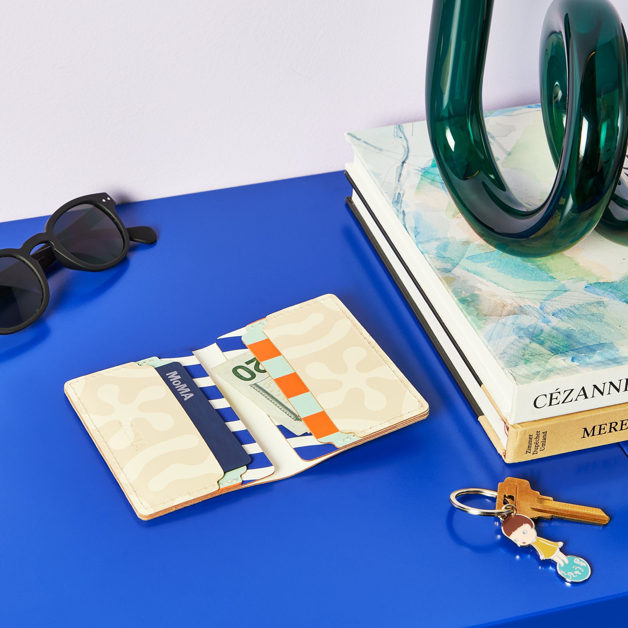 Dusen Dusen Recycled Leather Double Card Holder - Sand - Image 2