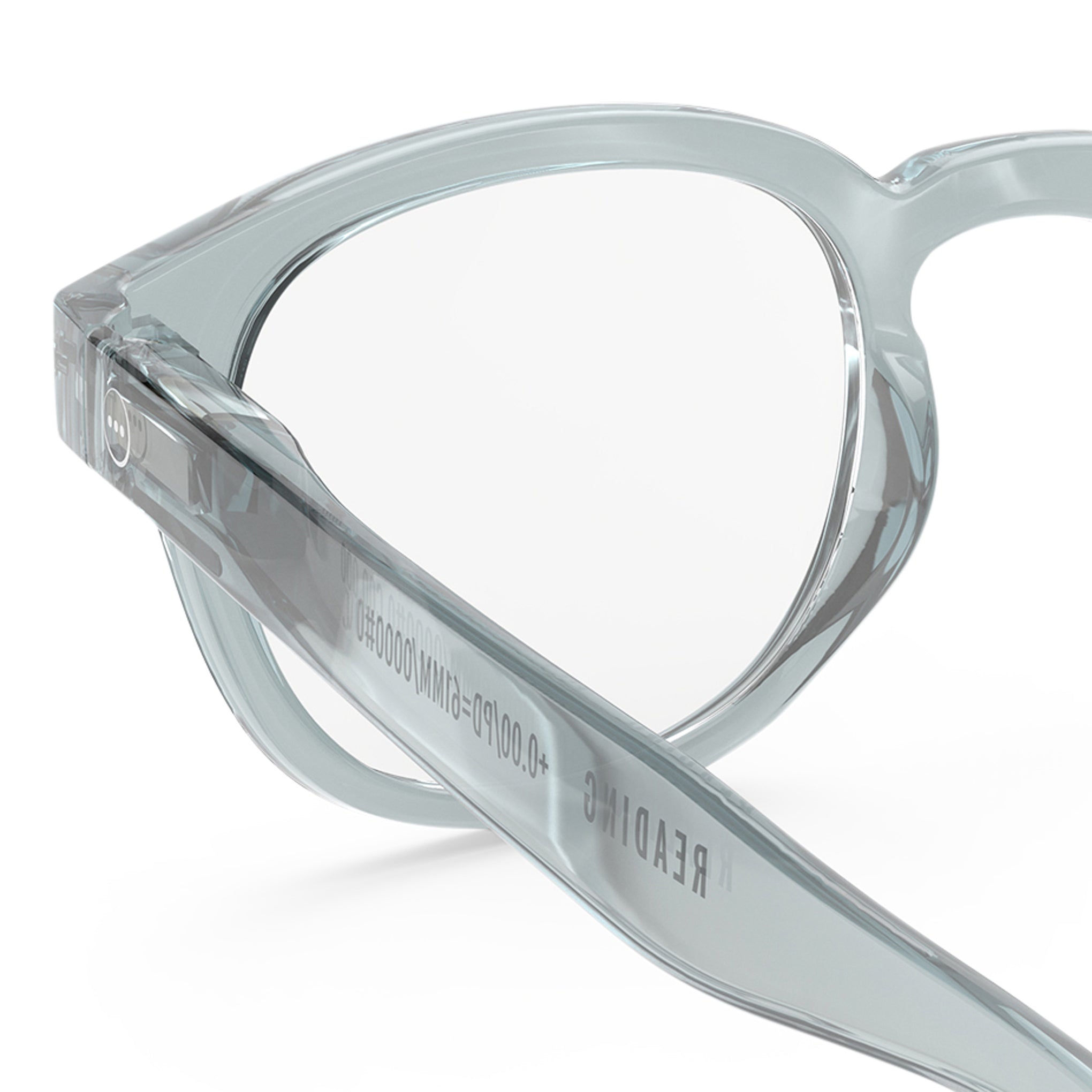 IZIPIZI Rounded-Edge Square Reading Glasses #C - Frozen Blue - Image 4
