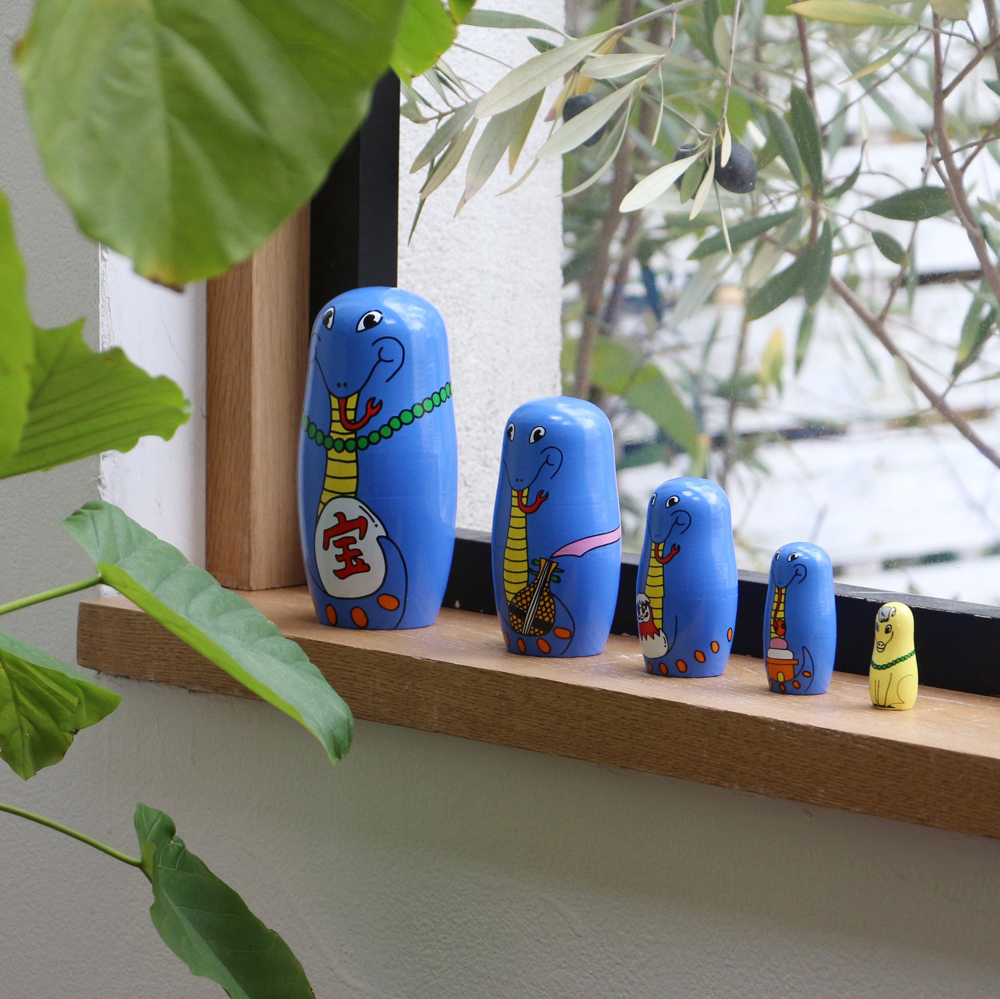 Happy Snakes Wooden Nesting Dolls - Set of 5 - Image 5