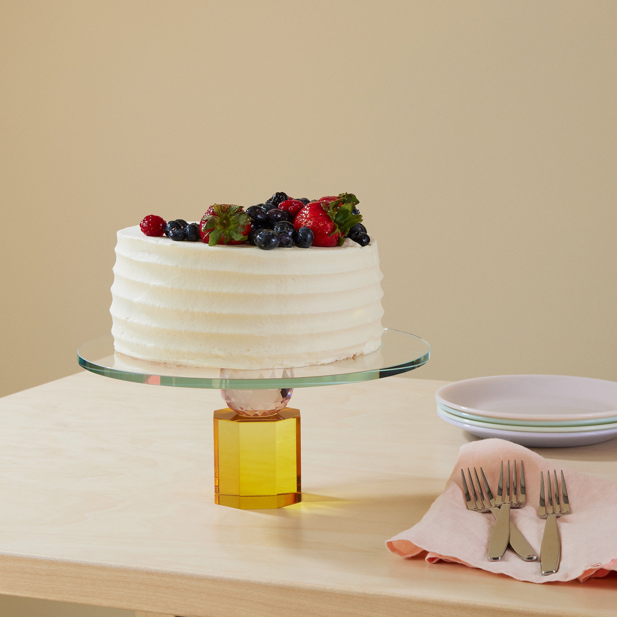 Faceted Crystal Cake Stand - Image 2