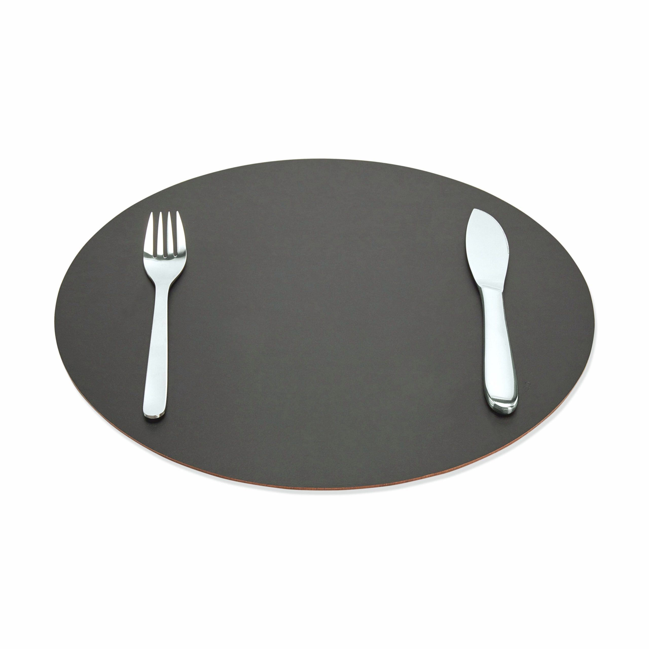 Dual-Sided Recycled Leather Placemat - Green/ Black - Image 9