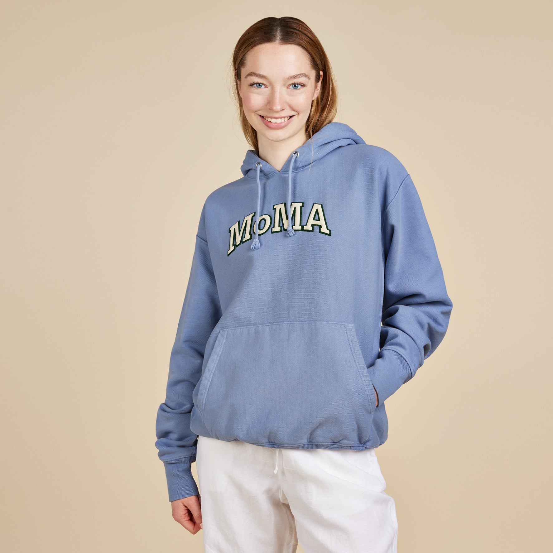 Champion Garment-Dyed Hoodie - MoMA Edition - Wildflower Pale Blue - Image 2