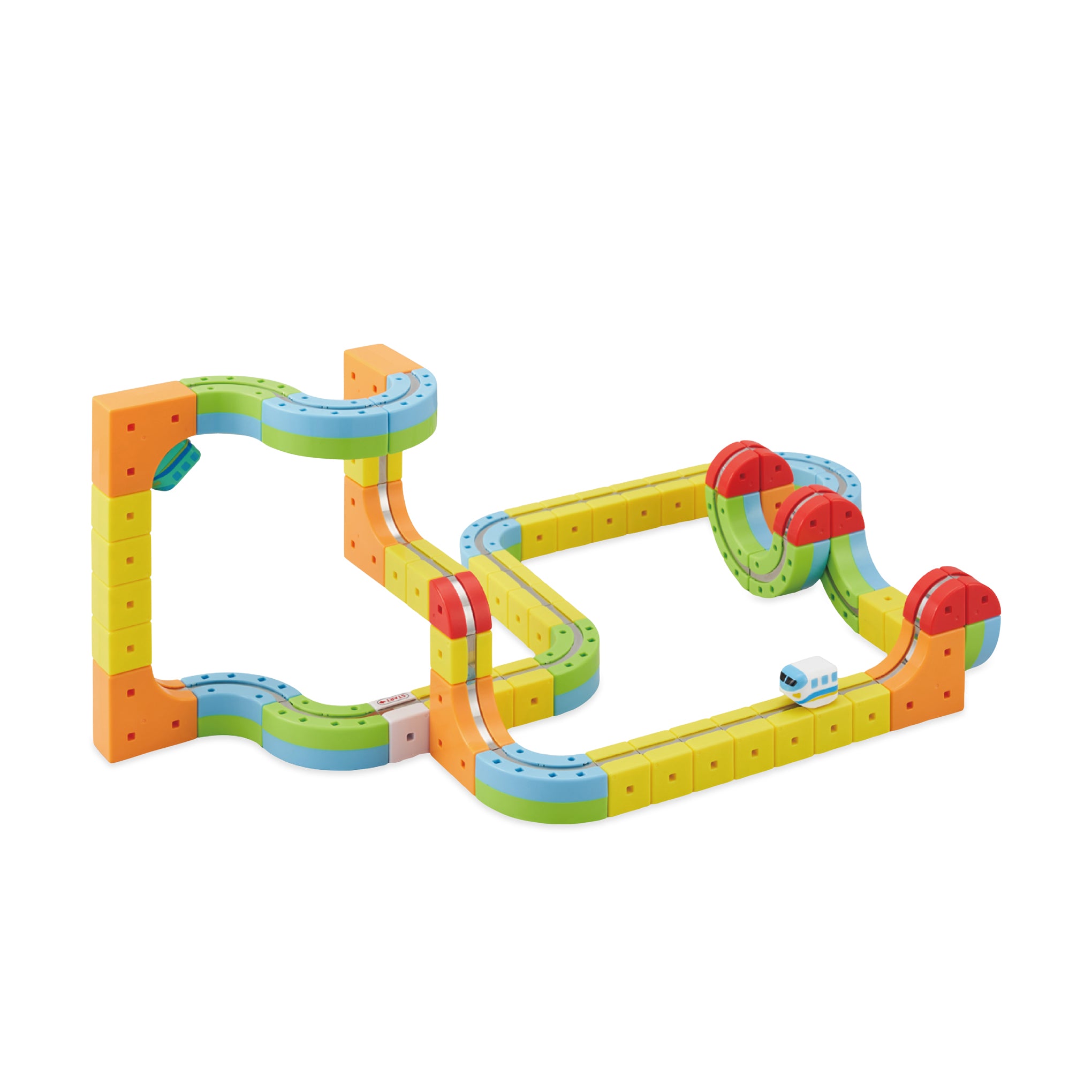 Magnetic Train Rail Cube Block Toy Set - Deluxe 66 pcs - Image 4
