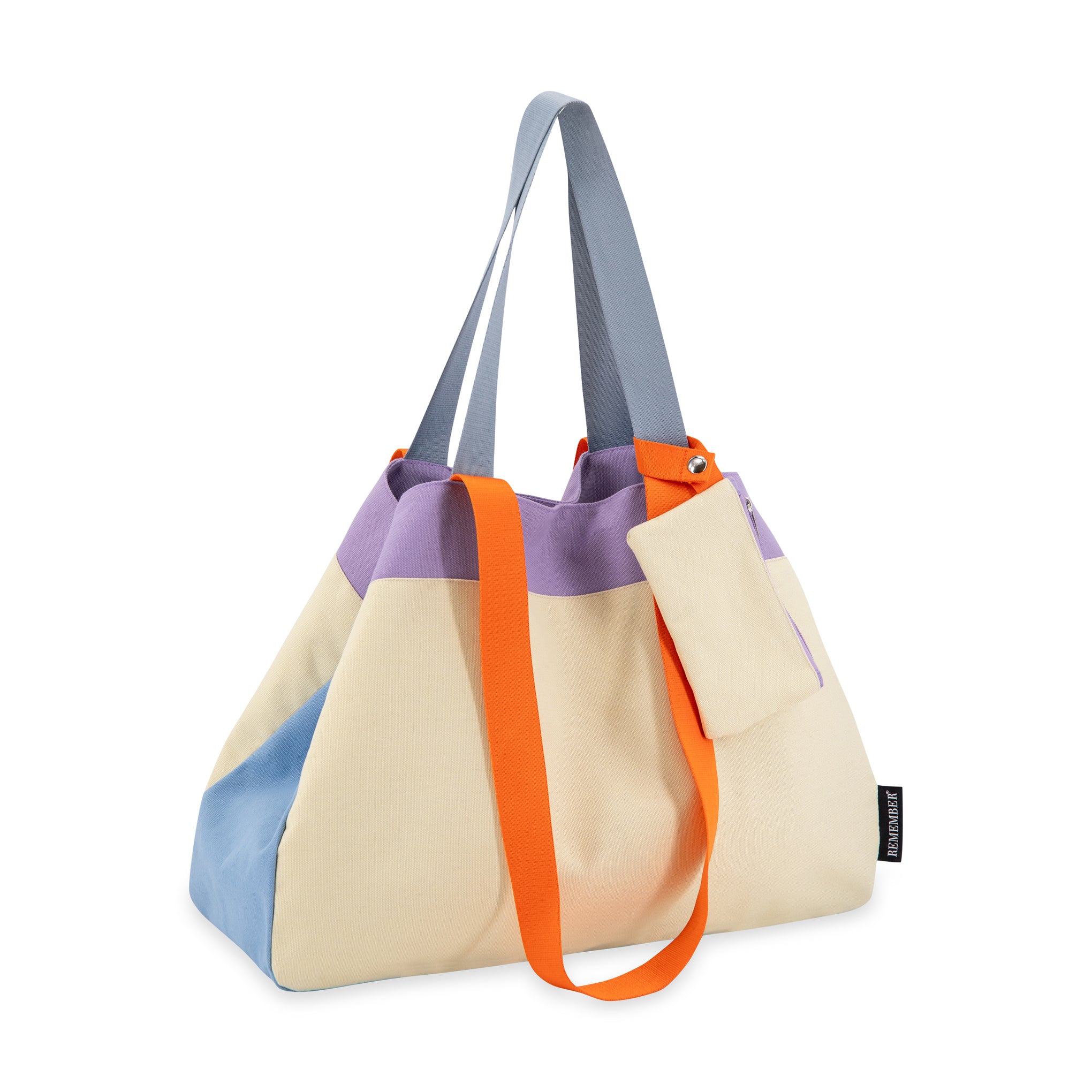 Colorful Oversized Cotton Canvas Tote Bag - Natural - Image 3