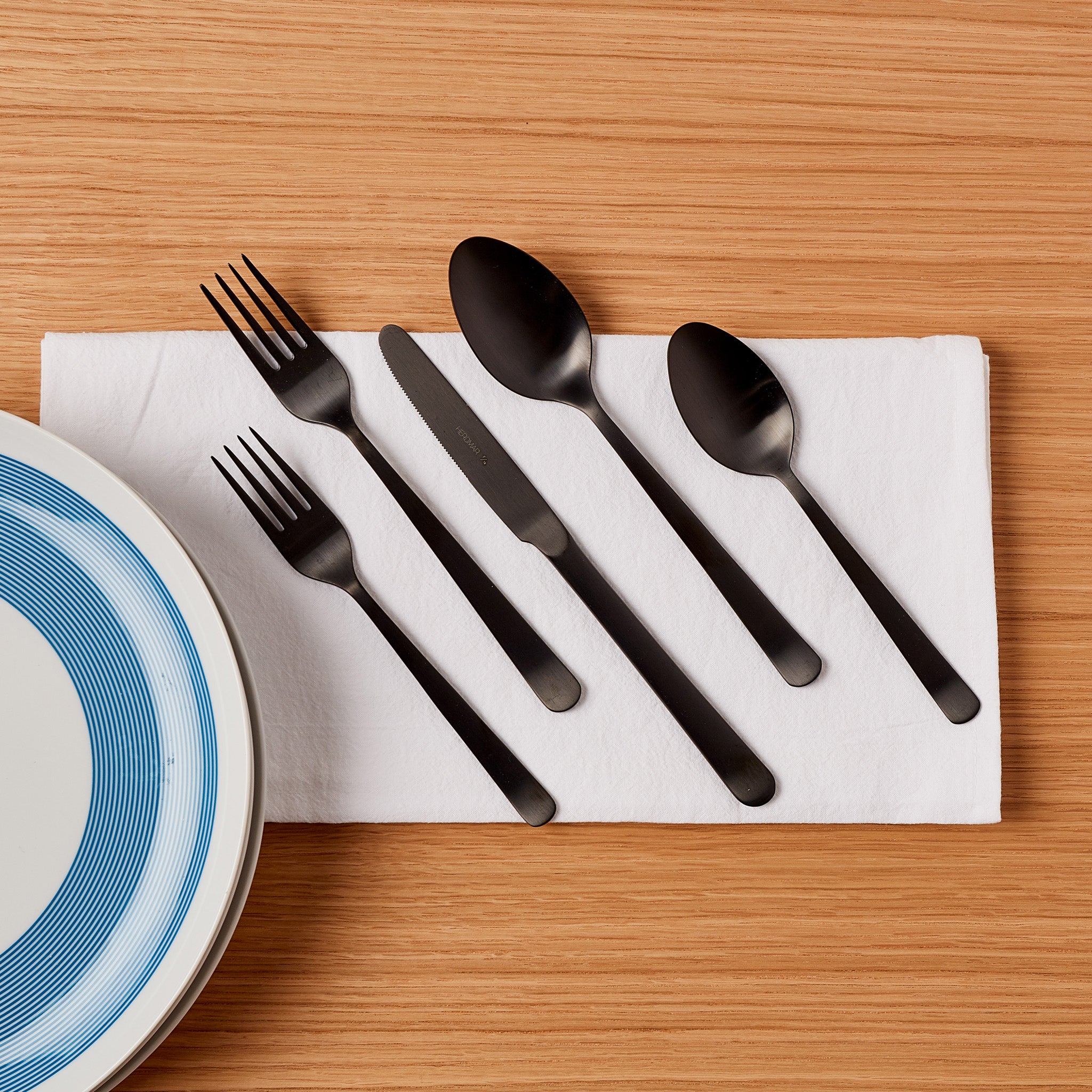 Matte Black Flatware - Set of 5 - Image 2