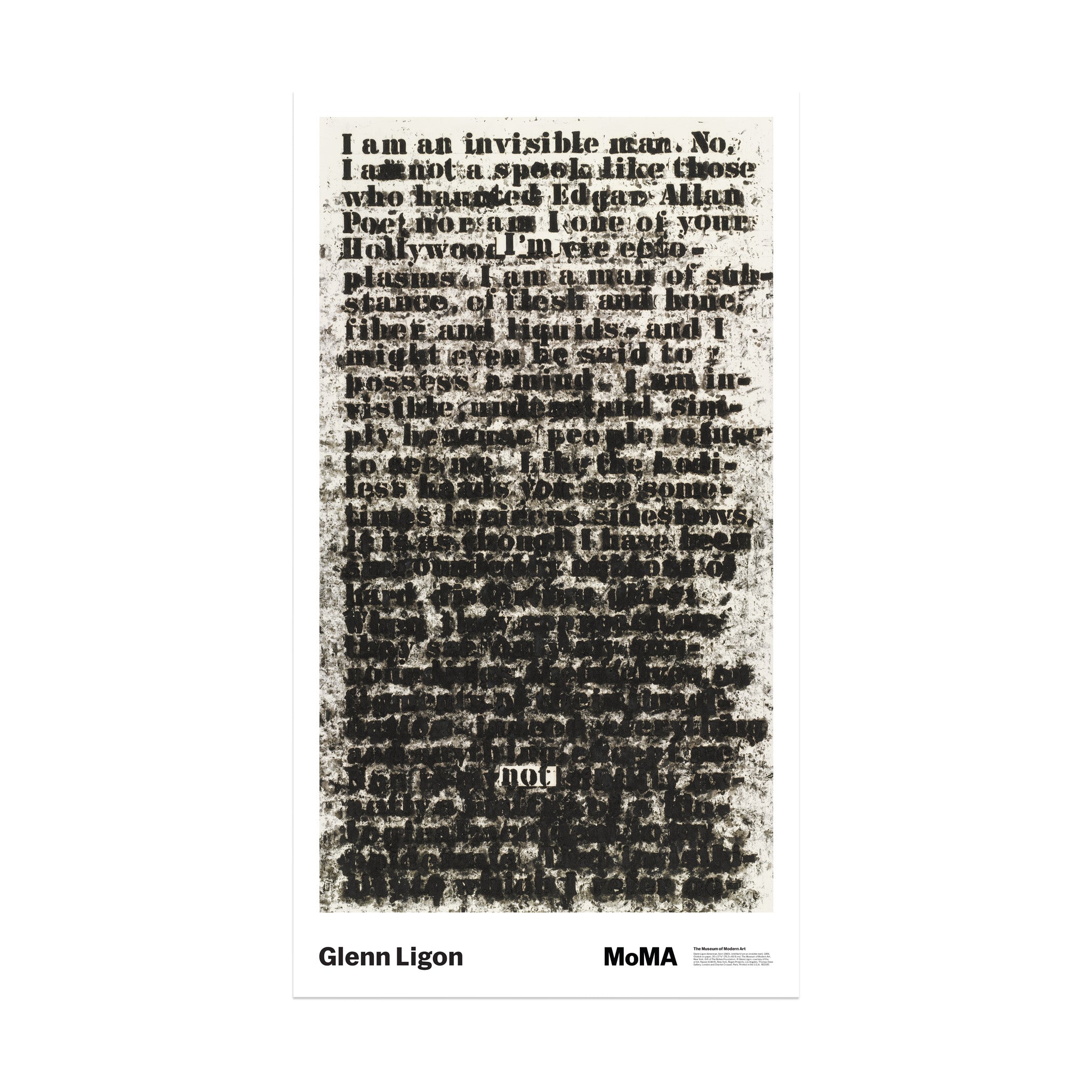 Glenn Ligon: Untitled (I am an invisible man) Poster