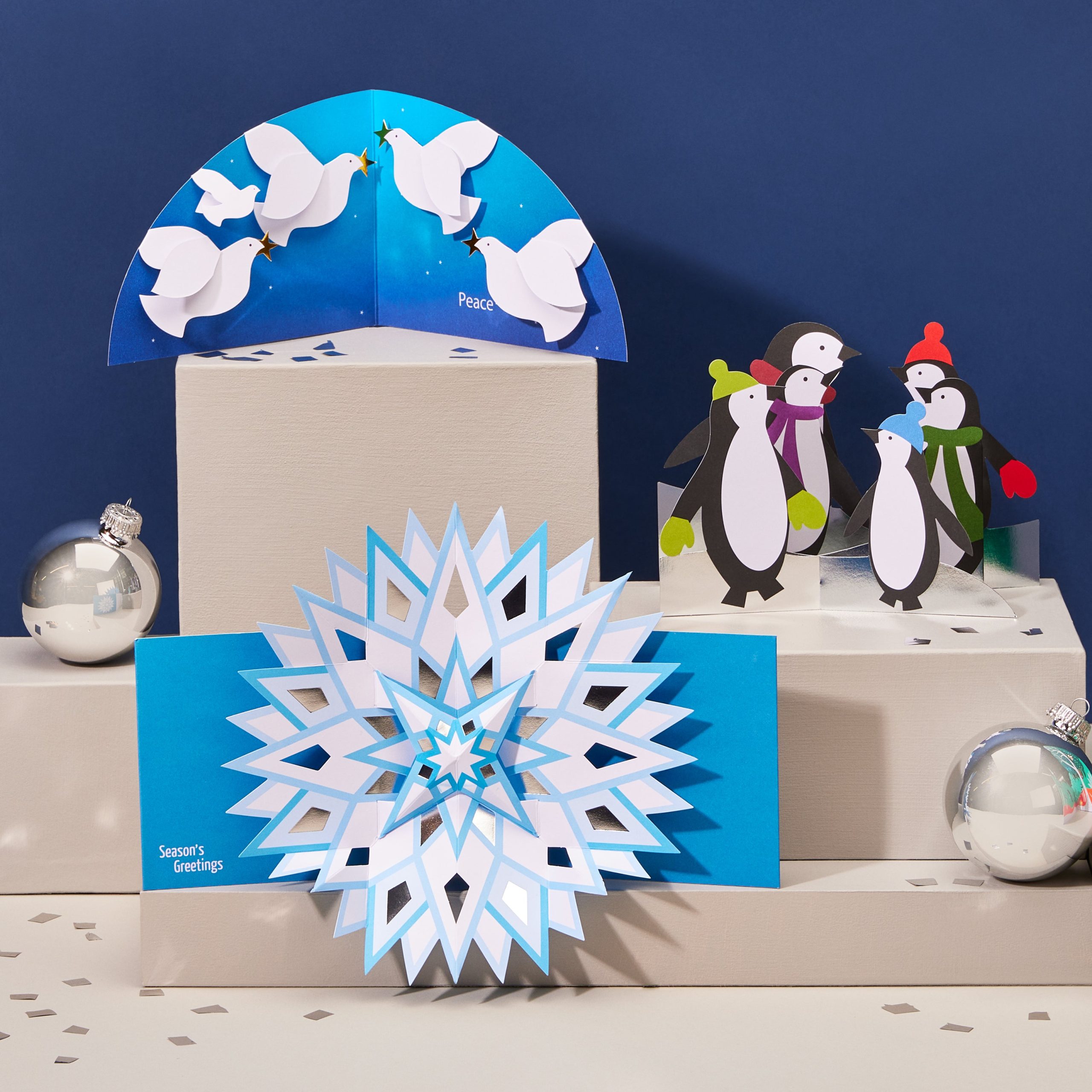 Peace Doves Holiday Pop-Up Cards - Set of 8 - Image 4