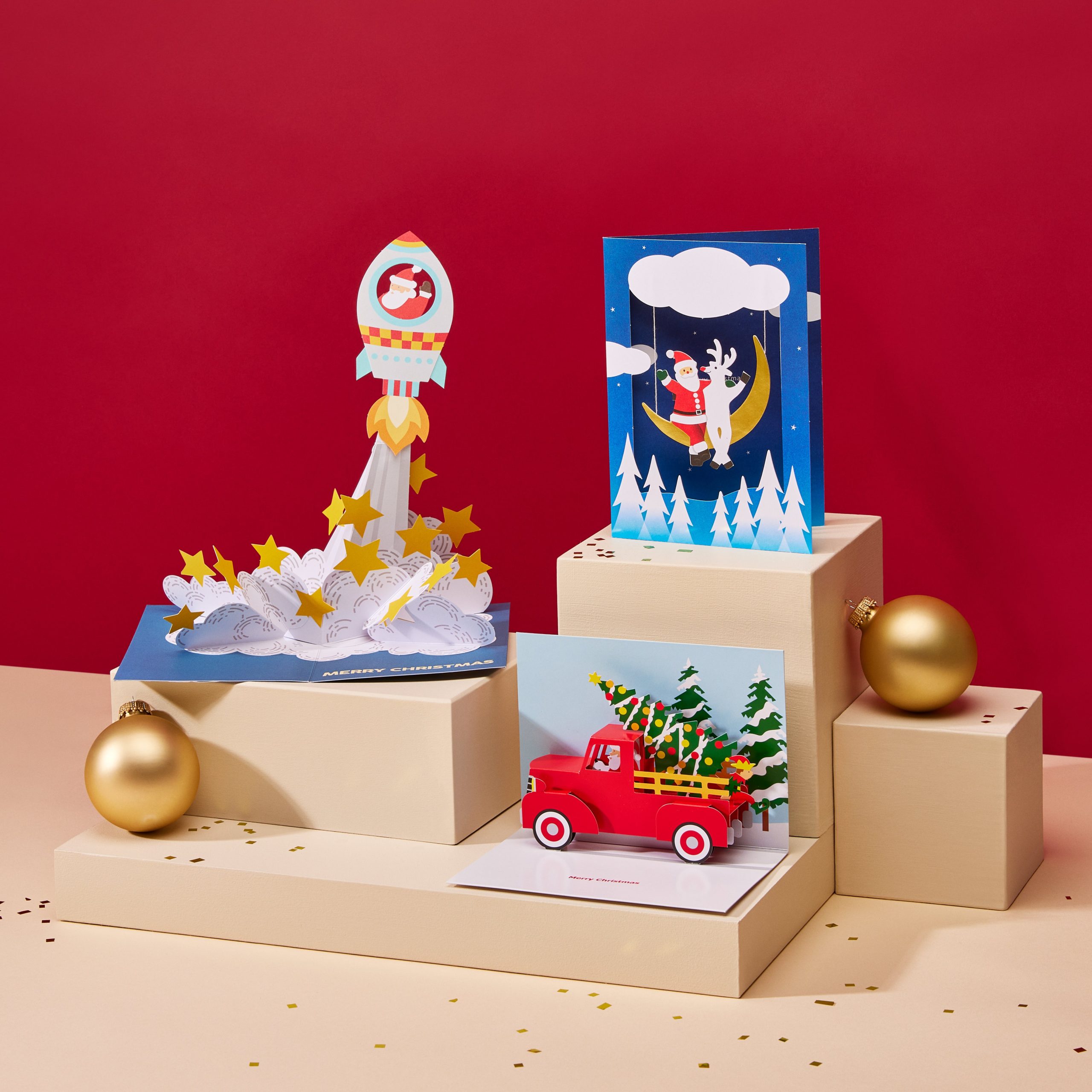 Santa's Buddy Holiday Pop-Up Cards - Set of 8 - Image 3