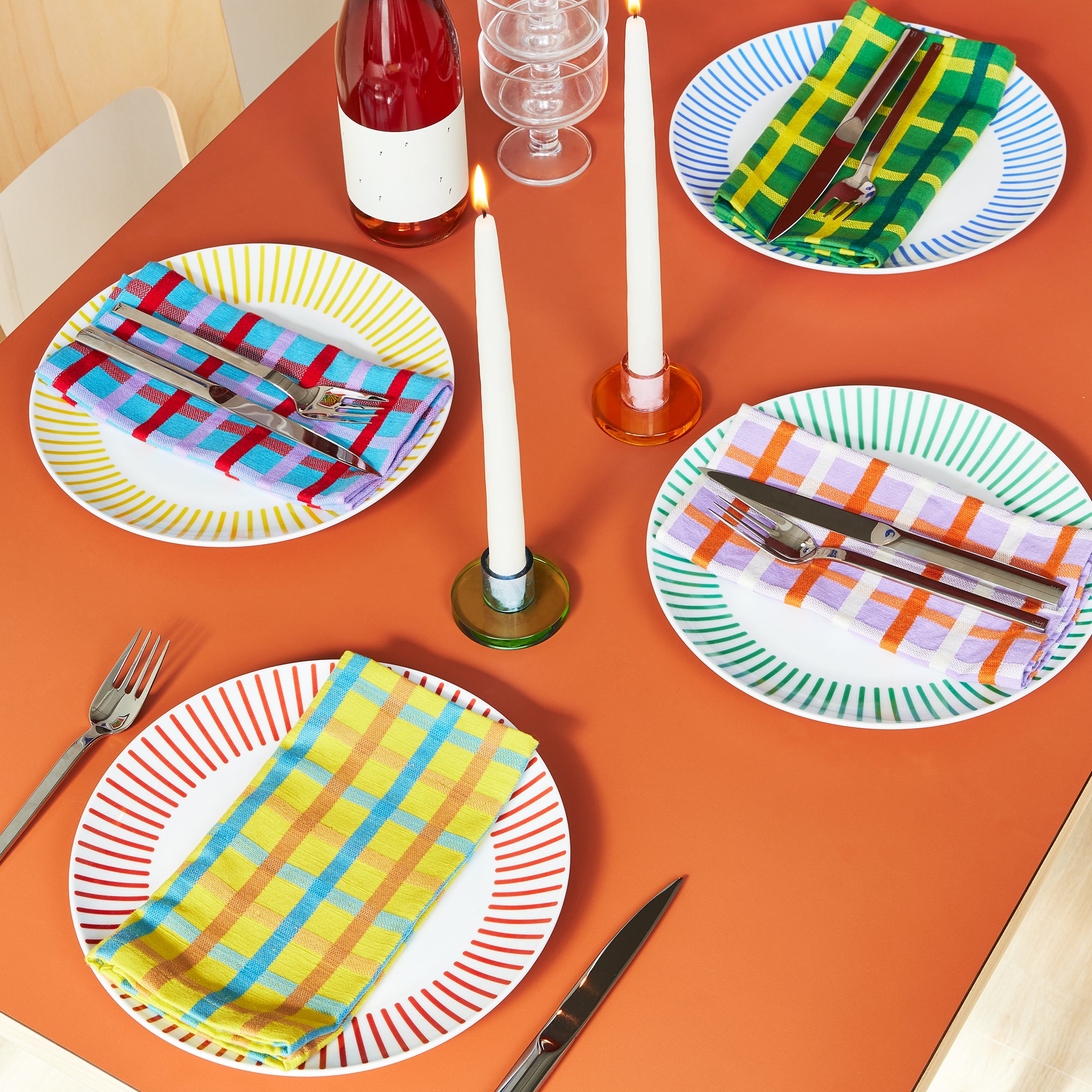 Dusen Dusen Plaid Cotton Napkins - Set of 4 - Image 4