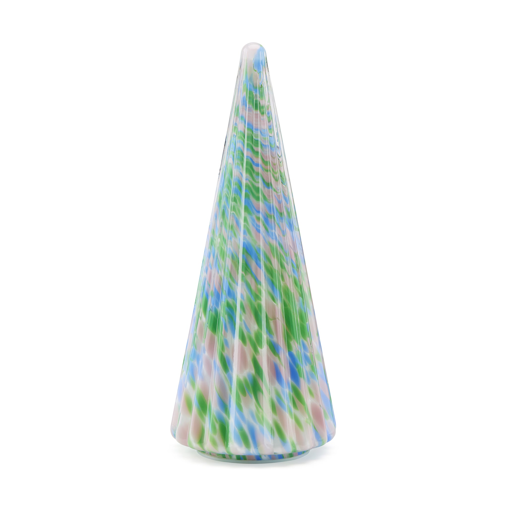 LED Lighted Marbled Glass Holiday Decor - Marbled Tree Flat