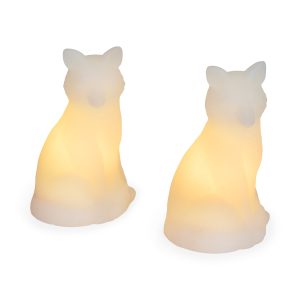 LED Wax Woodland Creature Holiday Decor - Set of 2 - Foxes