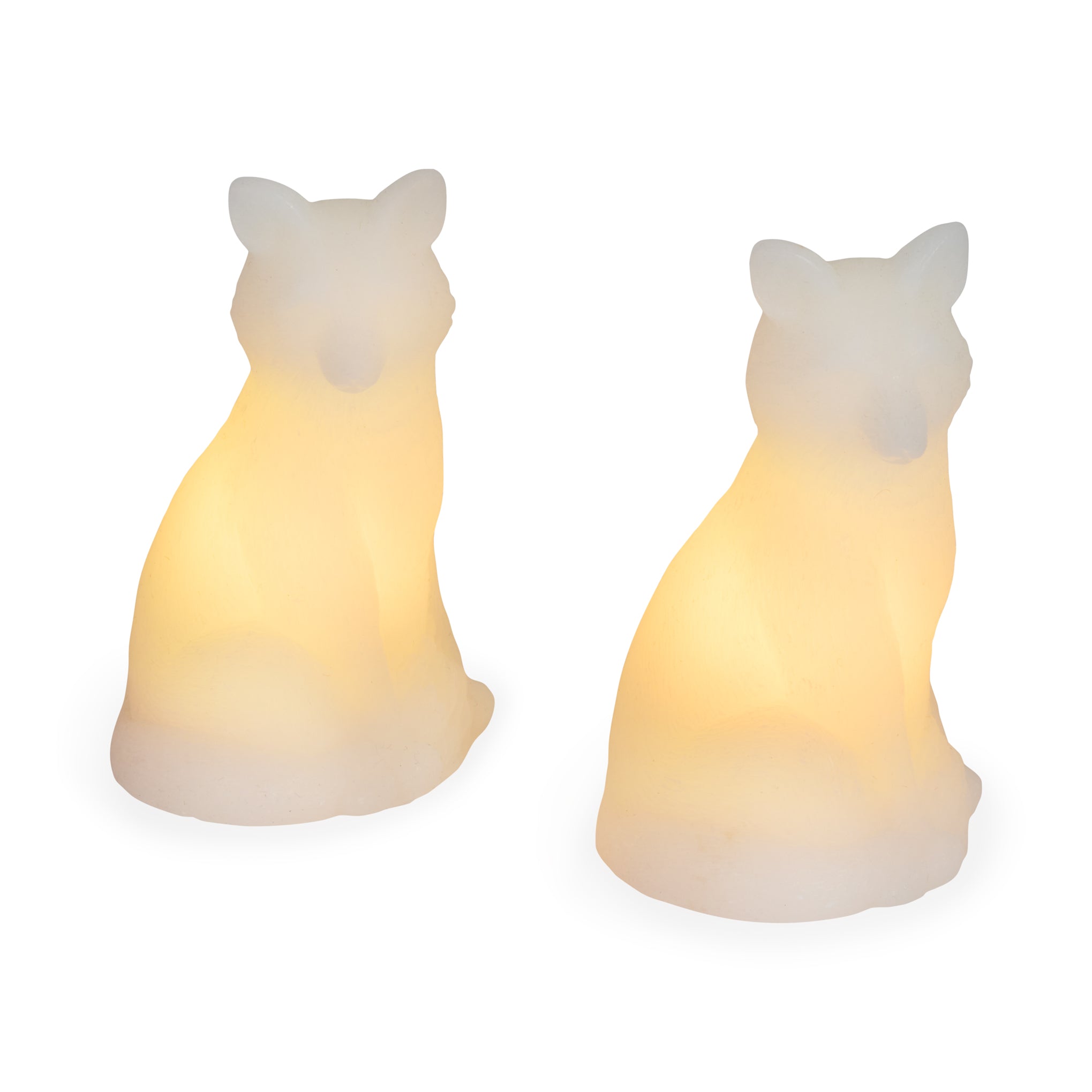 LED Wax Woodland Creature Holiday Decor - Set of 2 - Foxes