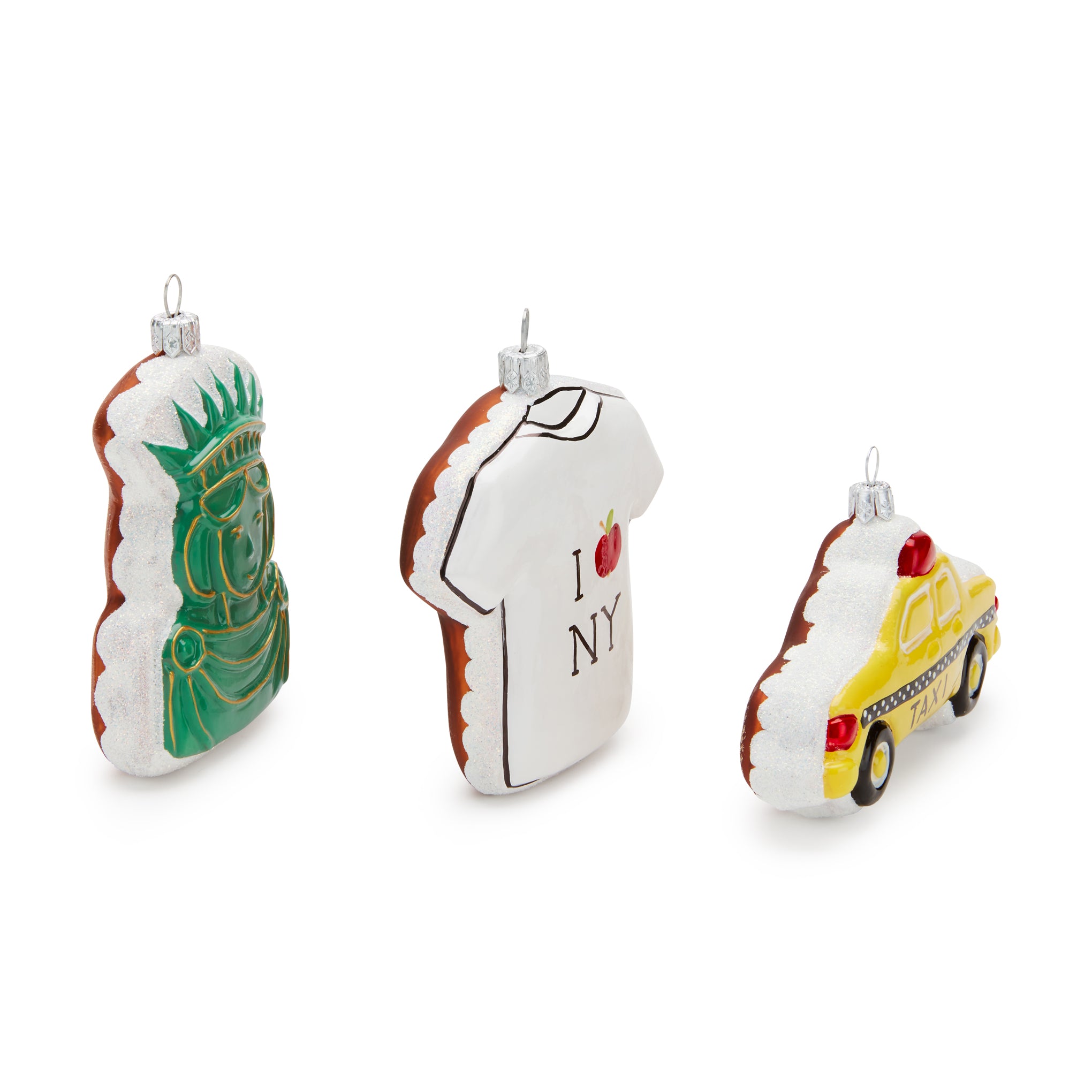 NYC Gingerbread Glass Ornaments - Set of 3 - Image 3