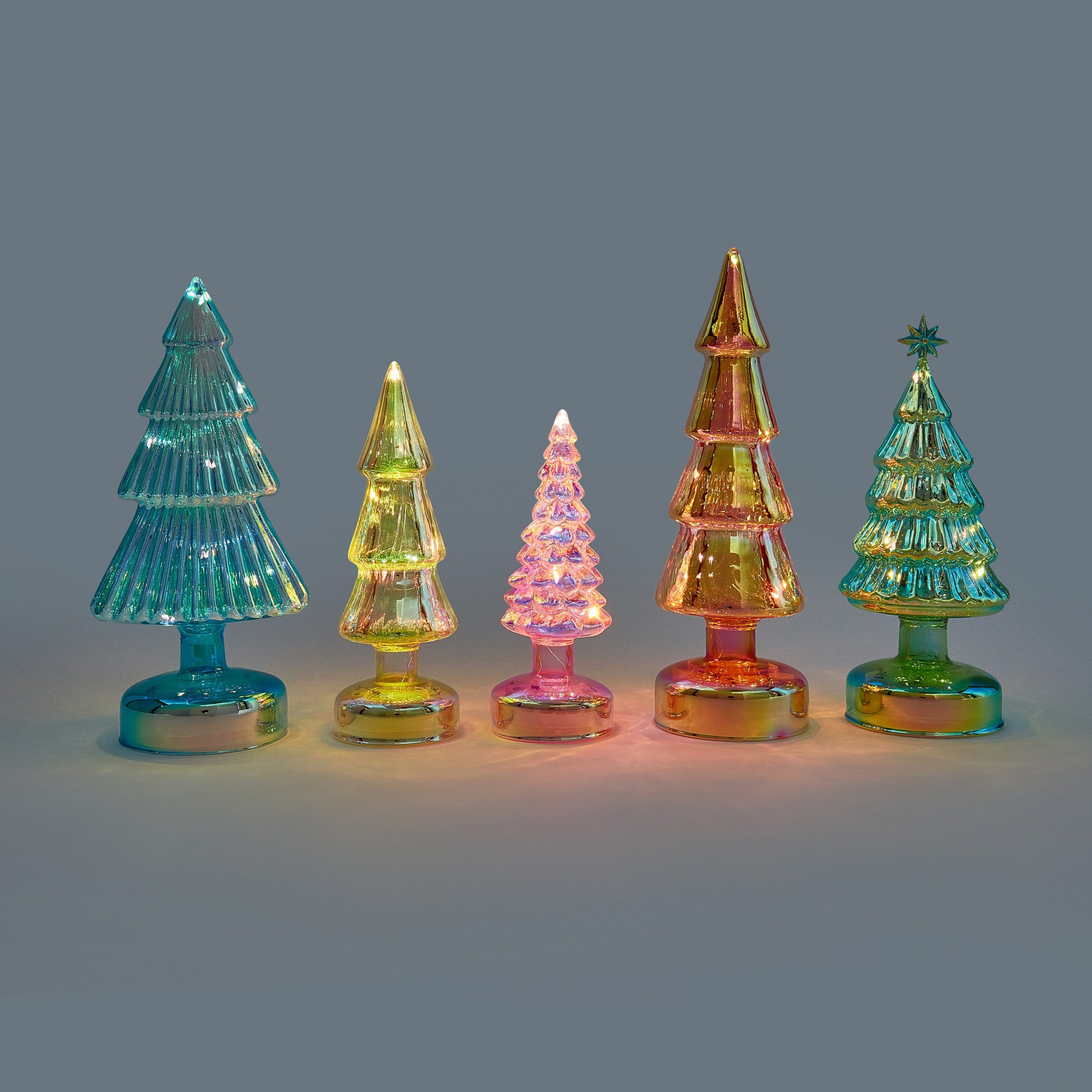 MoMA Colorful LED Lighted Trees - Set of 5 - Small - Multi - Image 3