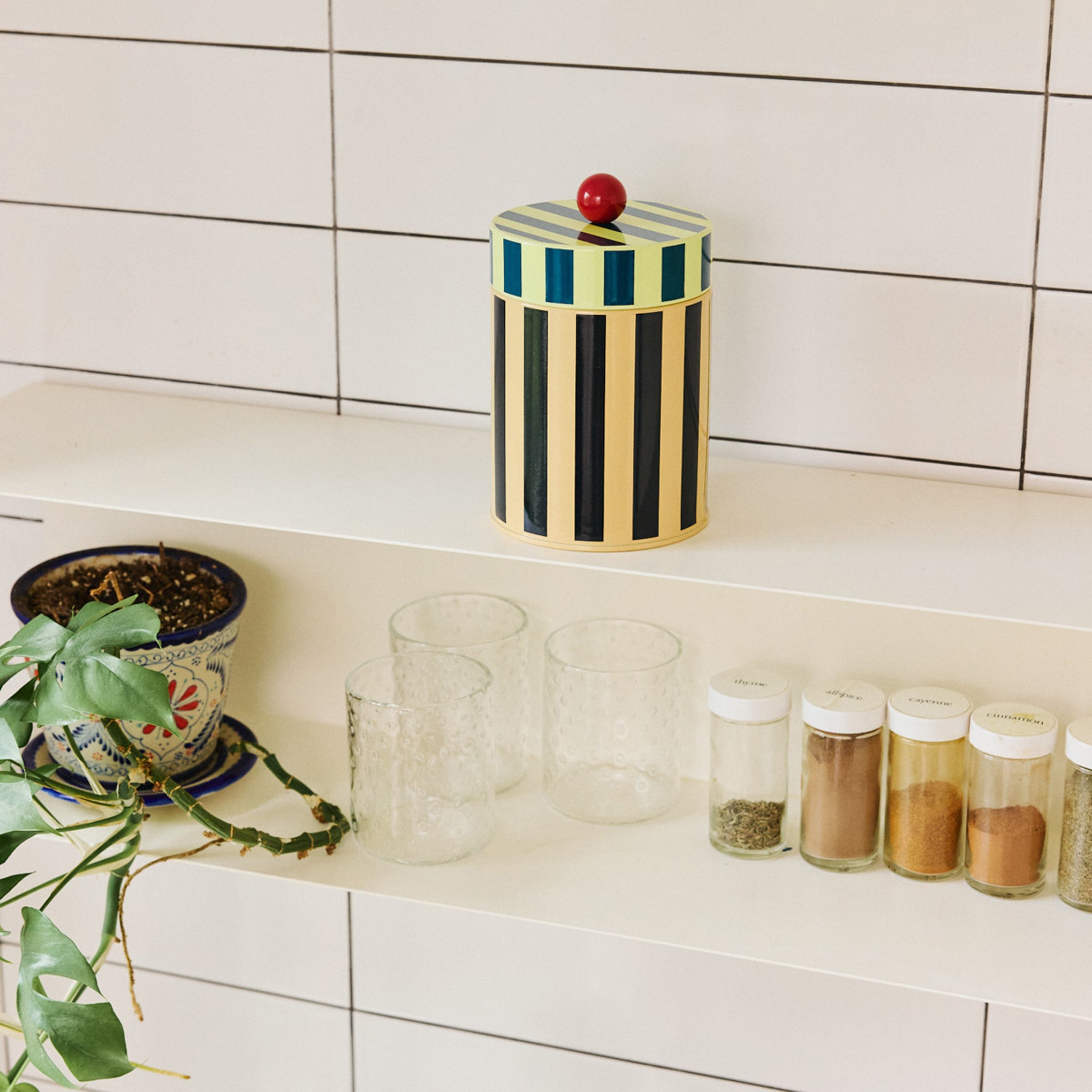 Dusen Dusen Striped Canister - Orange/ Black - Image 2