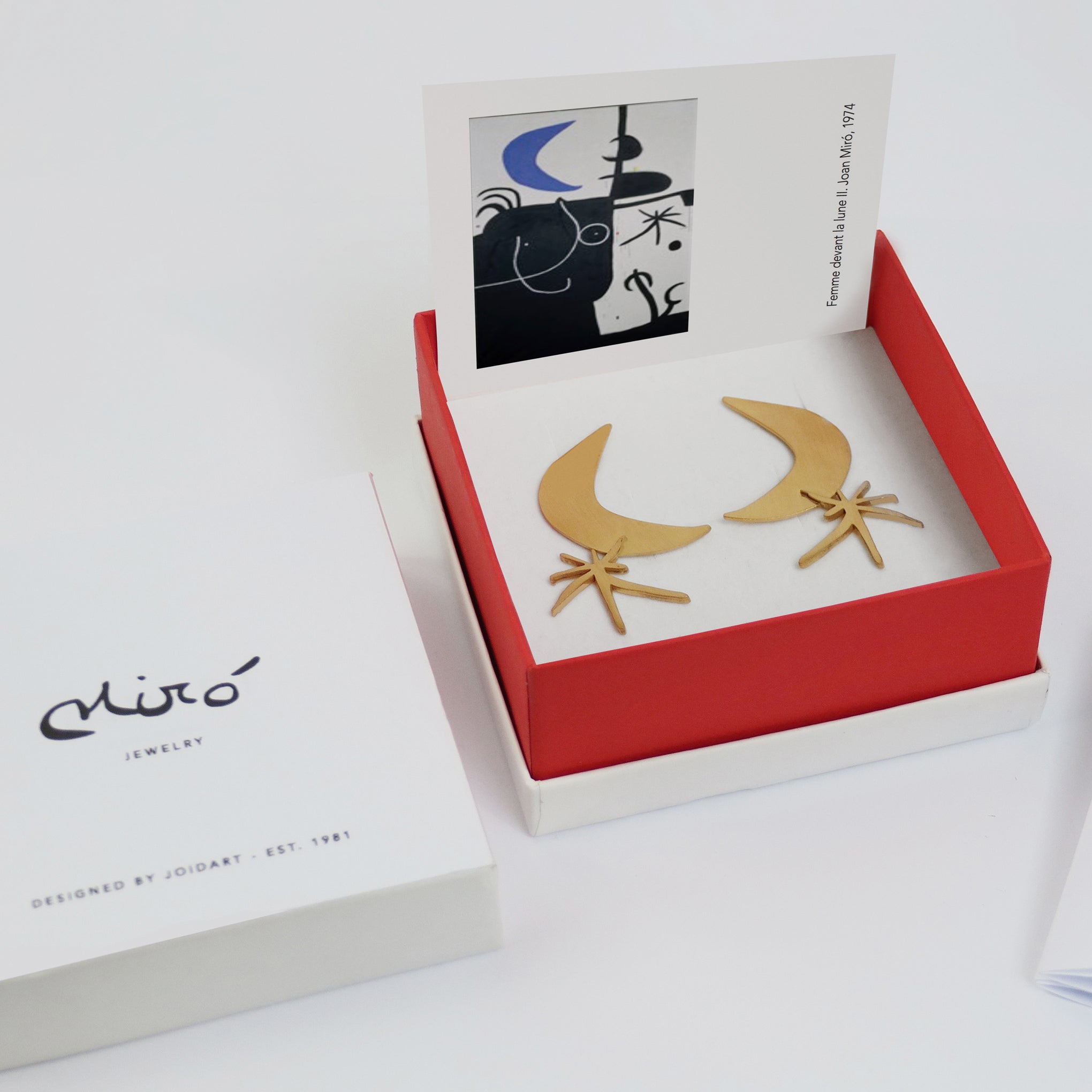 Joan Miró Gold-Plated Moon & Star Earrings - Image 5